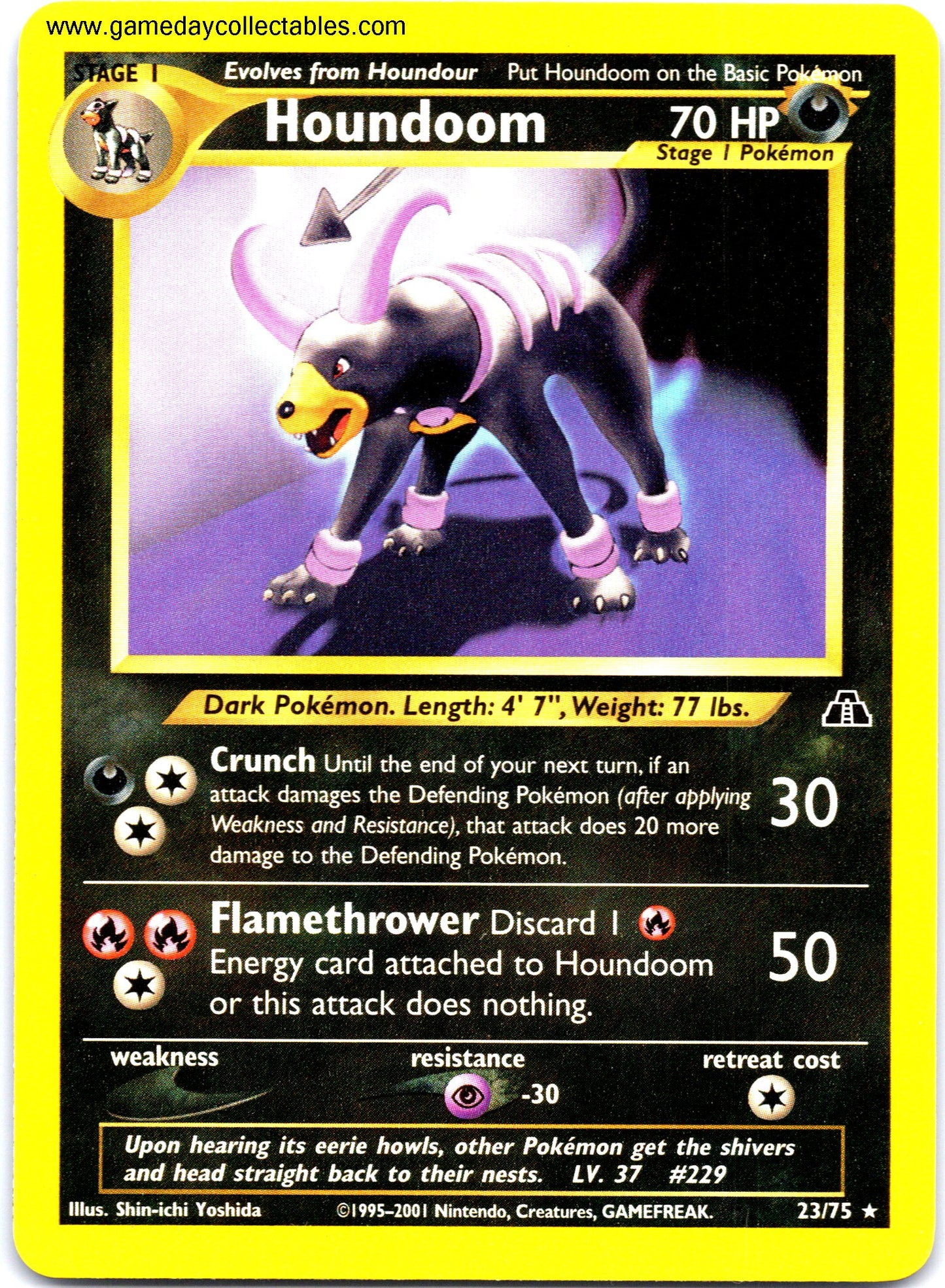 #023 Houndoom - Neo Discovery - Non Holo Rare (Ungraded Near Mint)