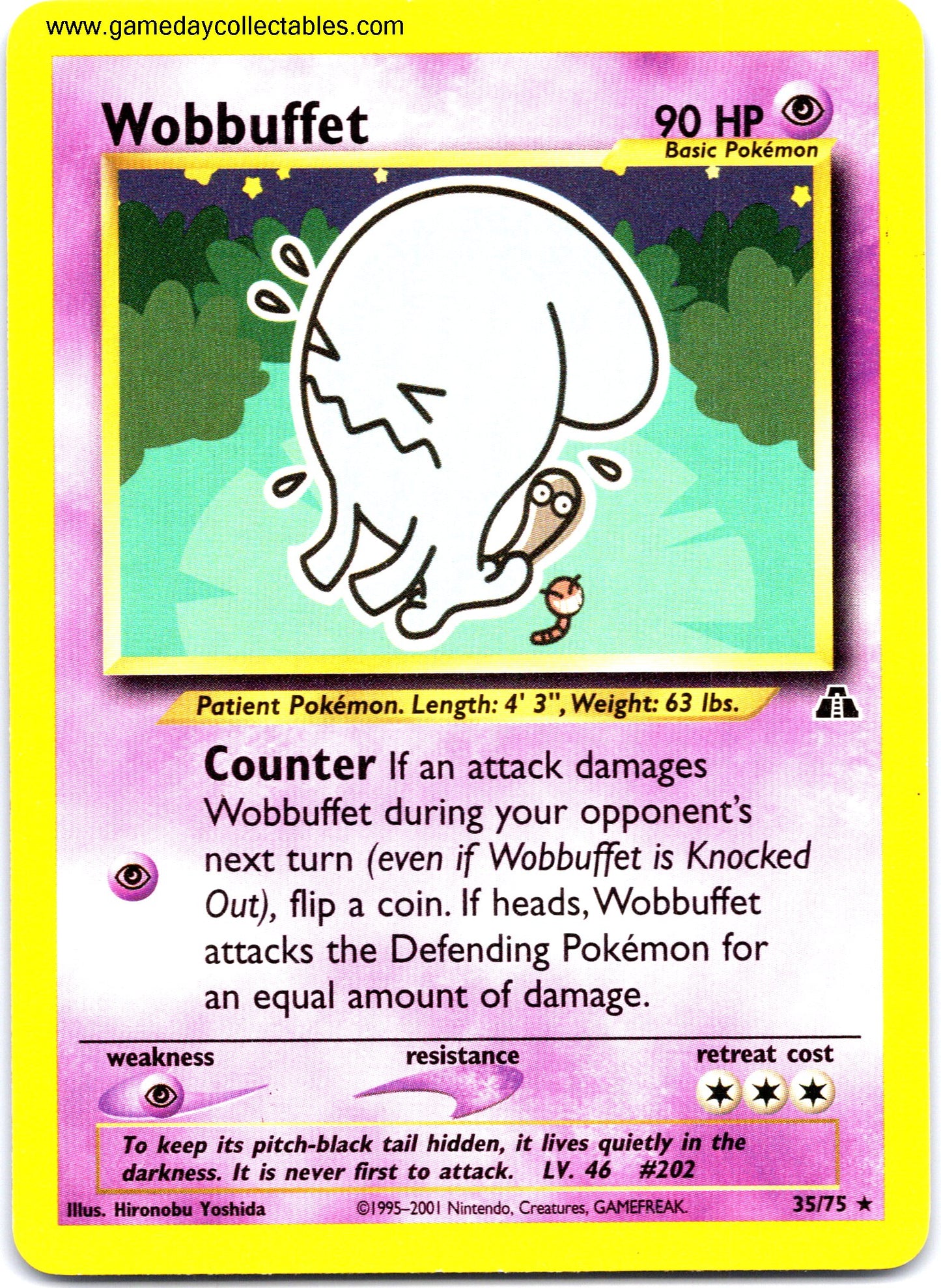 #035 Wobbuffet - Neo Discovery - Non Holo Rare (Ungraded Near Mint)
