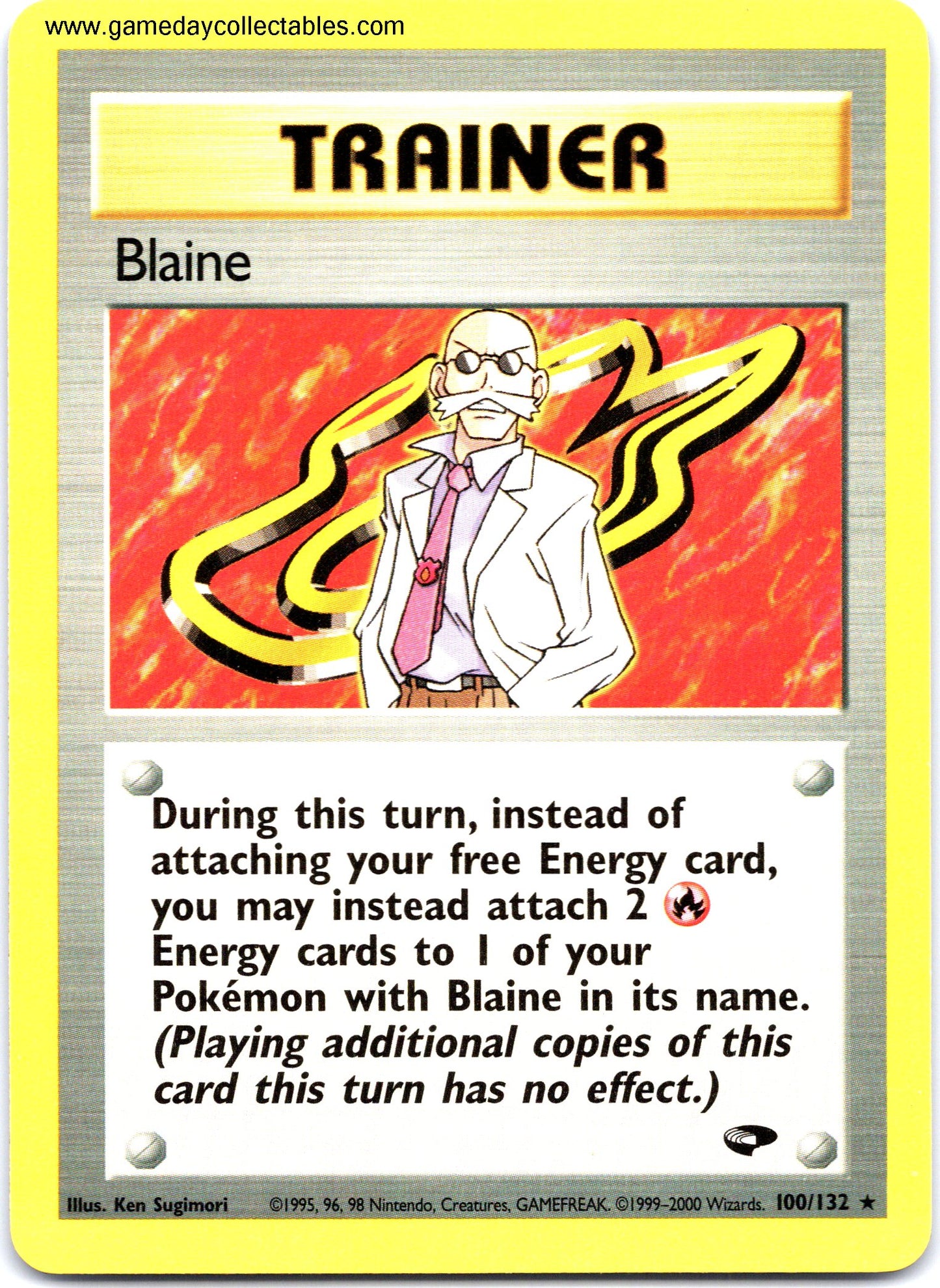 #100 Blaine - Gym Challenge - Non Holo Rare (Ungraded Near Mint)