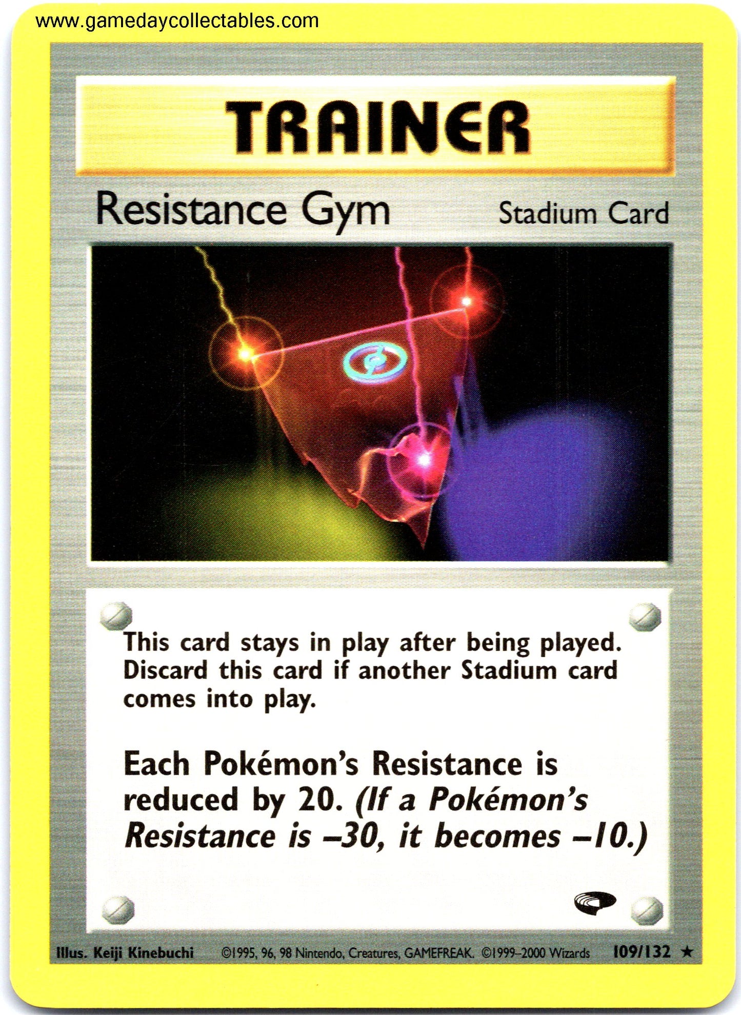 #109 Resistance Gym (Stadium Card) - Gym Challenge - Non Holo Rare (Ungraded Near Mint)