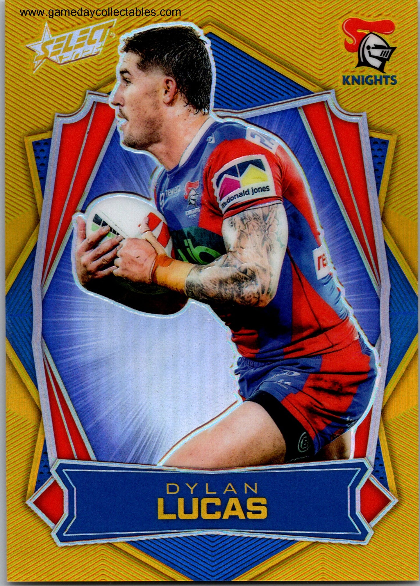 2026 NRL League Heroes Luminous Gold Back - L102 Dylan Lucas - Newcastle Knights