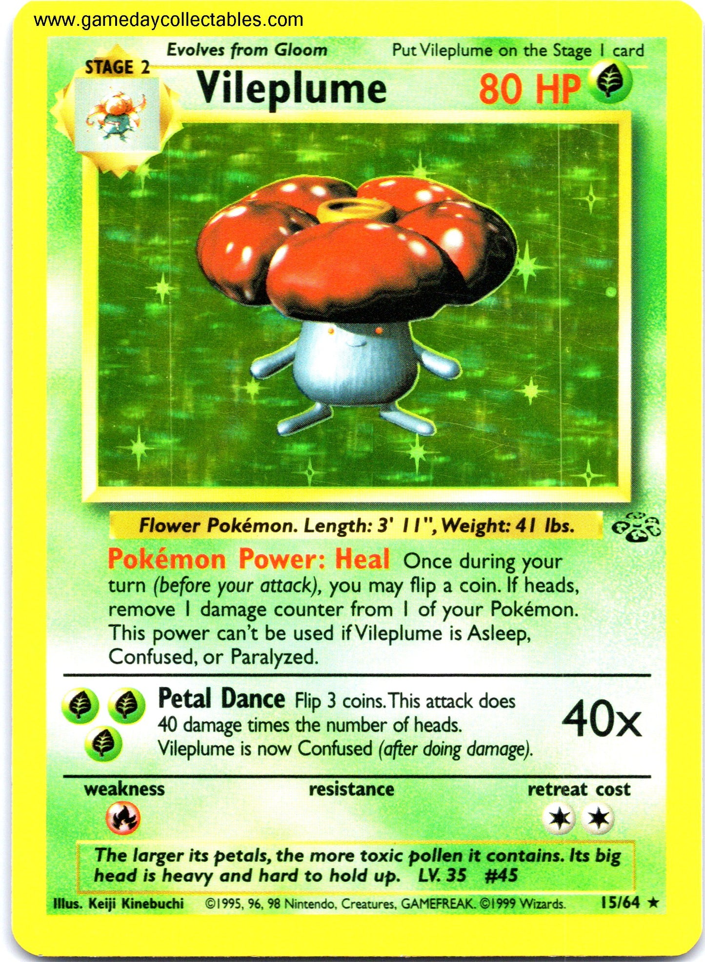 #15 Vileplume - Jungle - Holo Rare (Ungraded Near Mint)