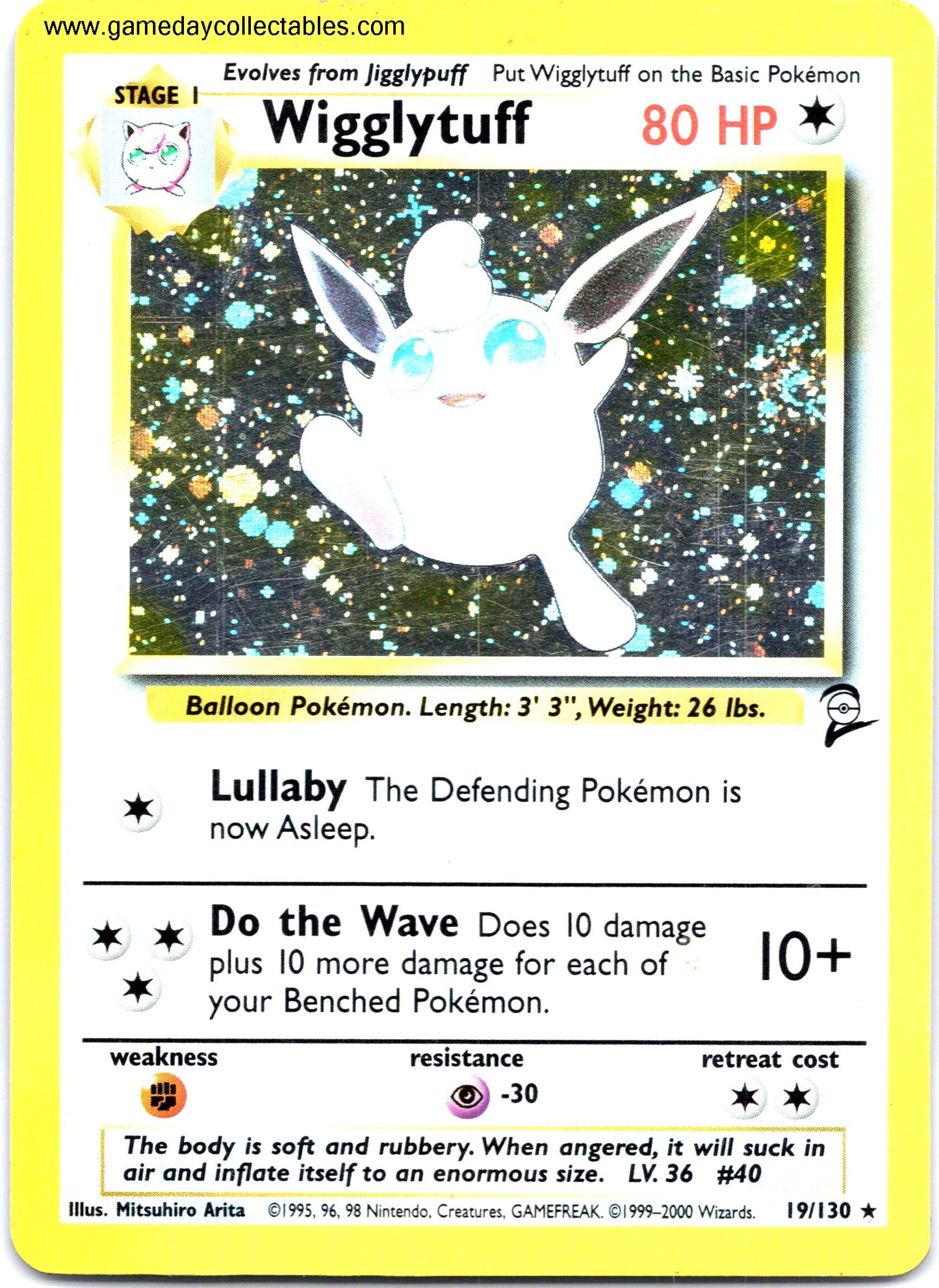 #019 Wigglytuff - Base Set 2 - Holo Rare (Ungraded Near Mint)