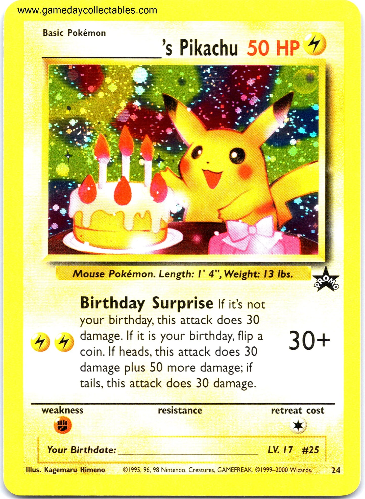 #024 ______'s Pikachu - Black Star Promo (Ungraded Near Mint)