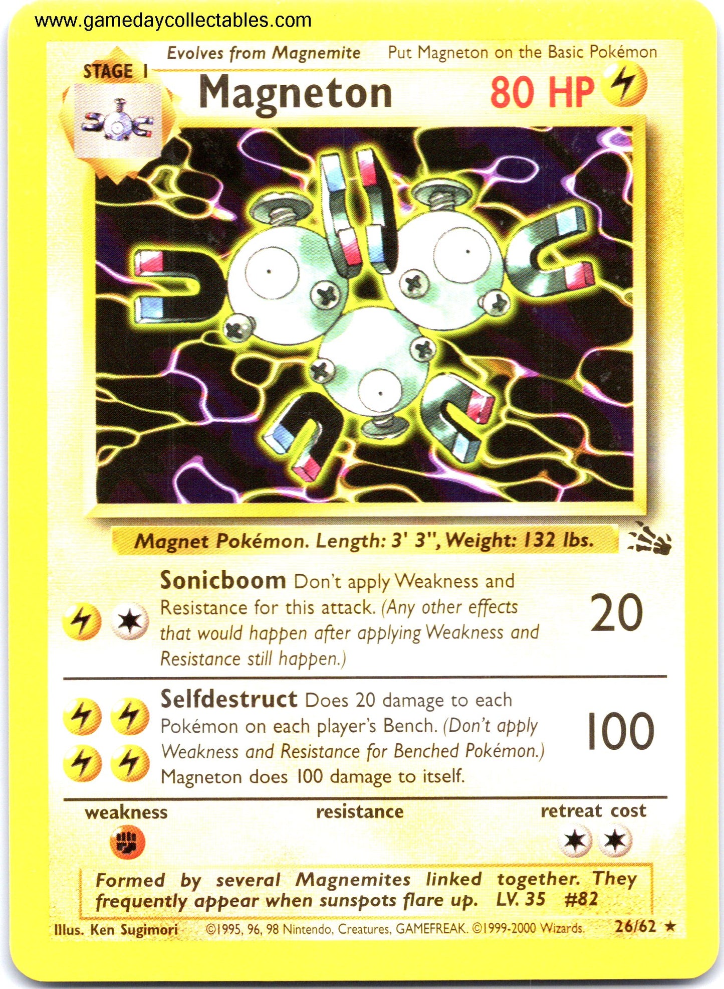 #26 Magneton - Fossil - Non Holo Rare (Ungraded Near Mint)