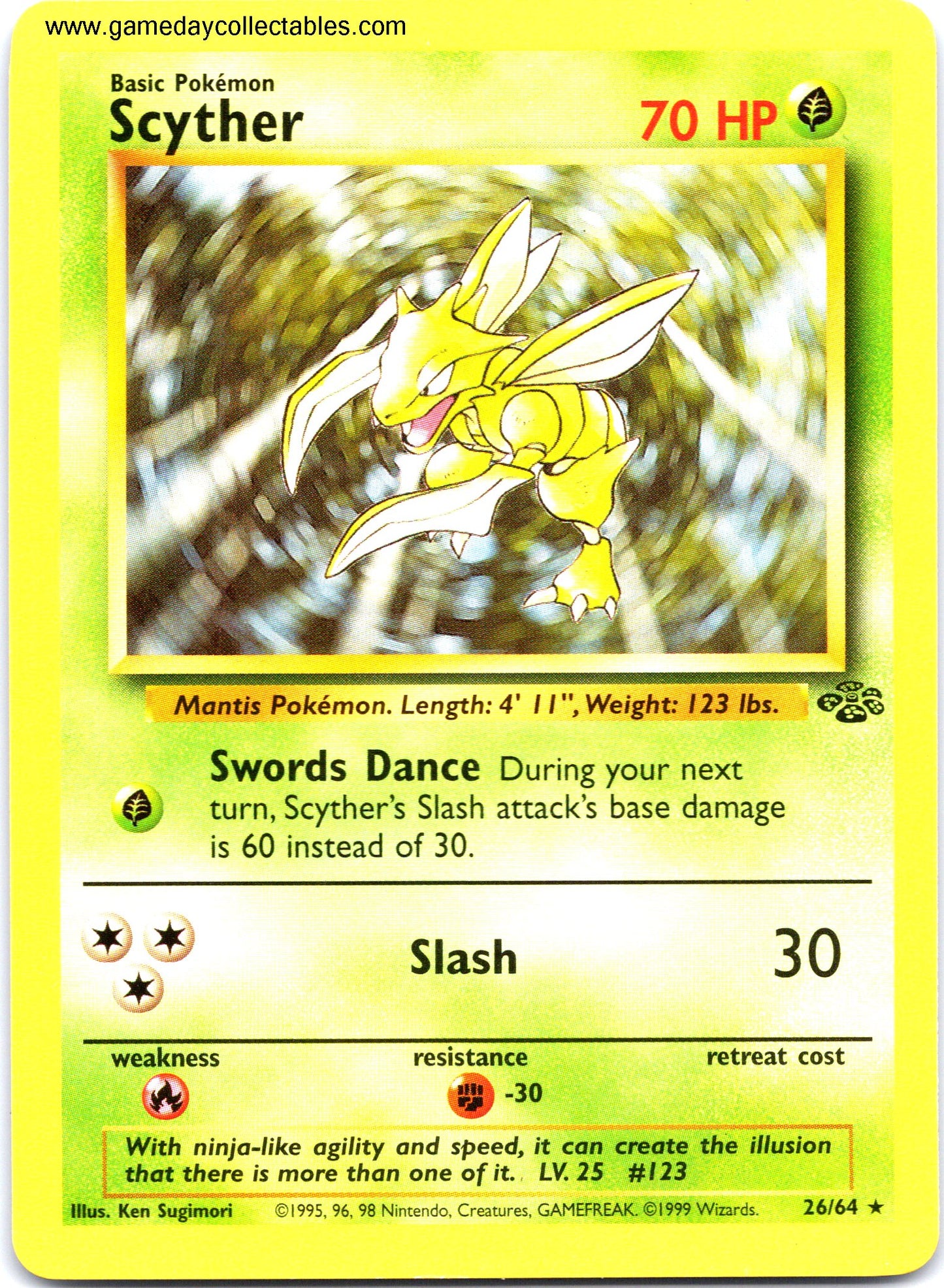 #26 Scyther - Jungle - Non Holo Rare (Ungraded Near Mint)