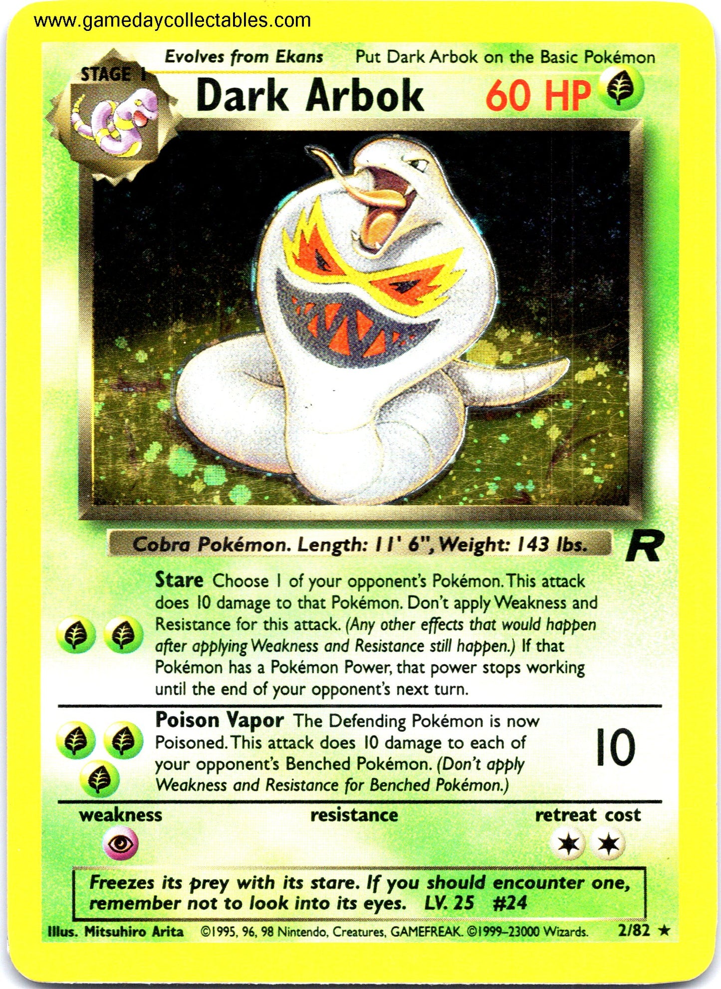 #02 Dark Arbok - Team Rocket - Holo Rare (Ungraded Near Mint)