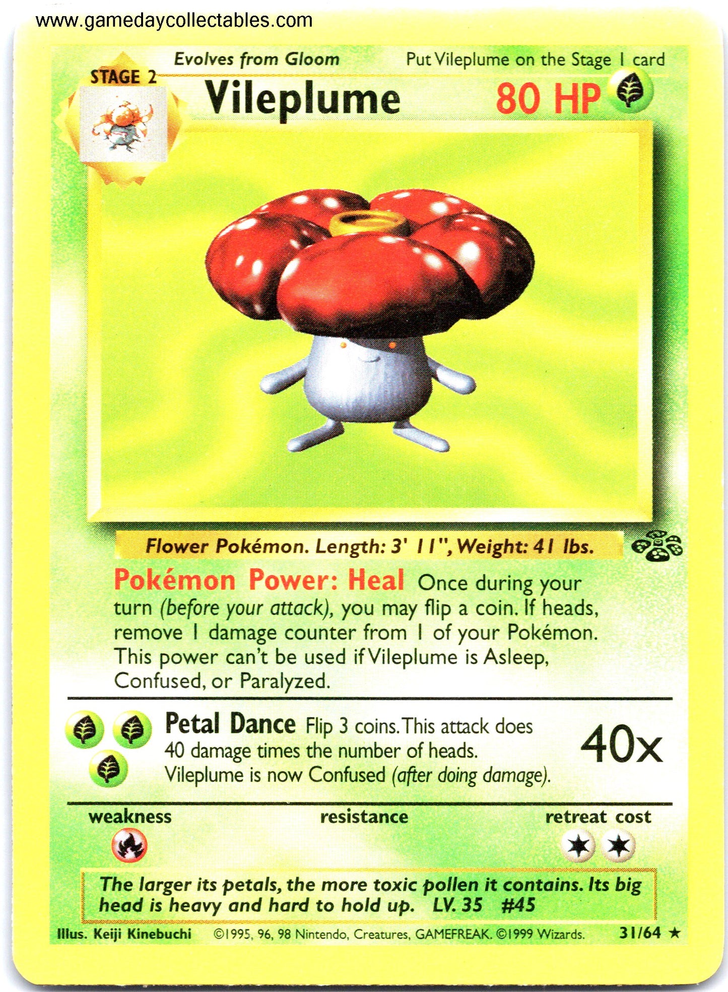 #31 Vileplume - Jungle - Non Holo Rare (Ungraded Near Mint)