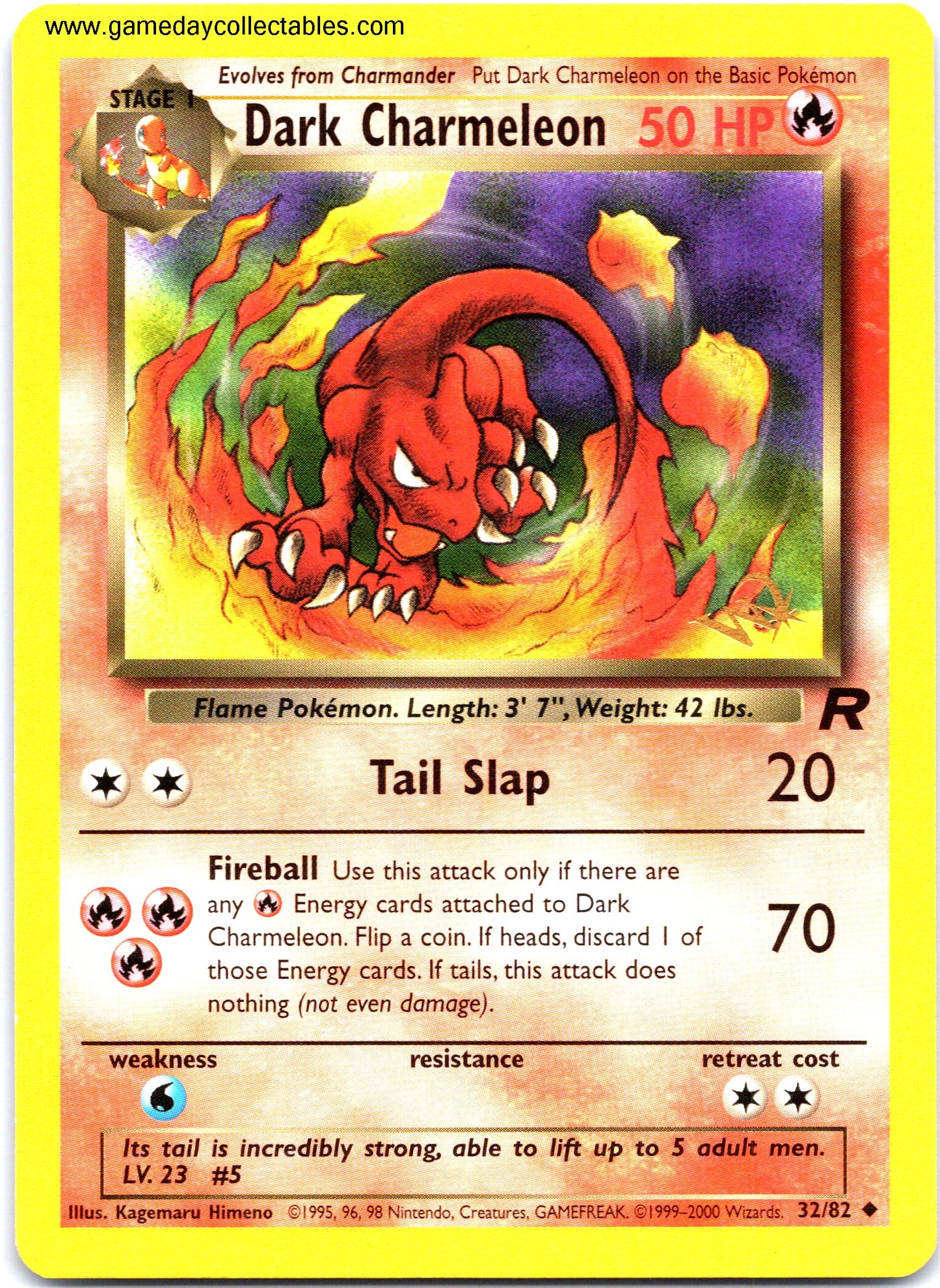#32 Dark Charmeleon - Team Rocket - W Stamp Non Holo Rare (Ungraded Near Mint)