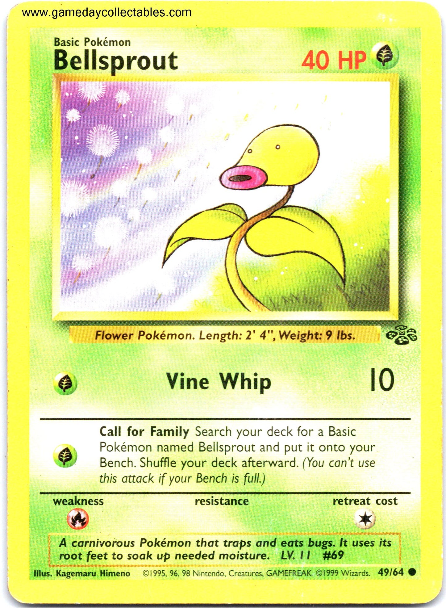 #49 Bellsprout - Jungle - Common (Ungraded Near Mint)