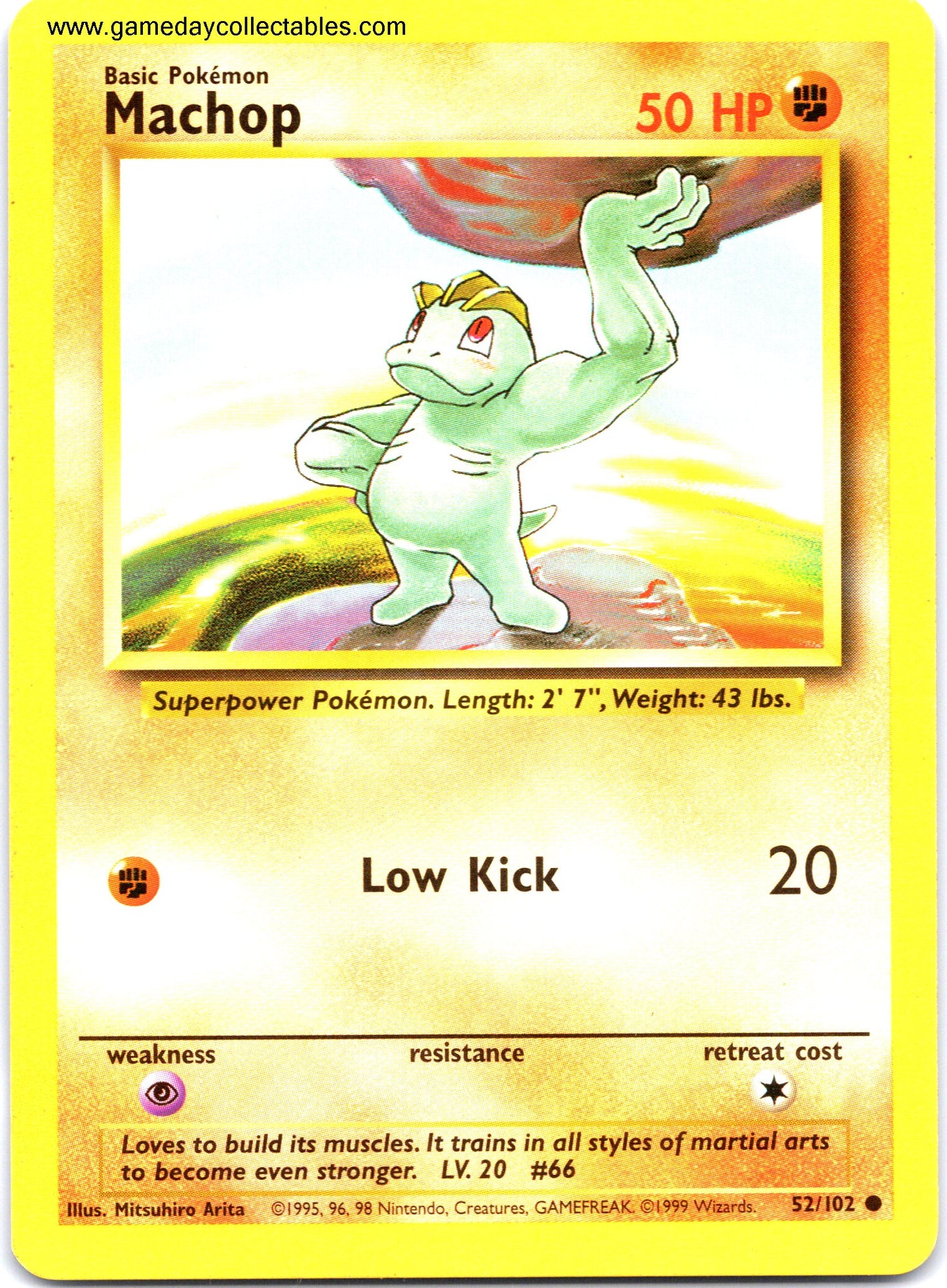 #052 Machop - Base Set - Common (Ungraded Near Mint)