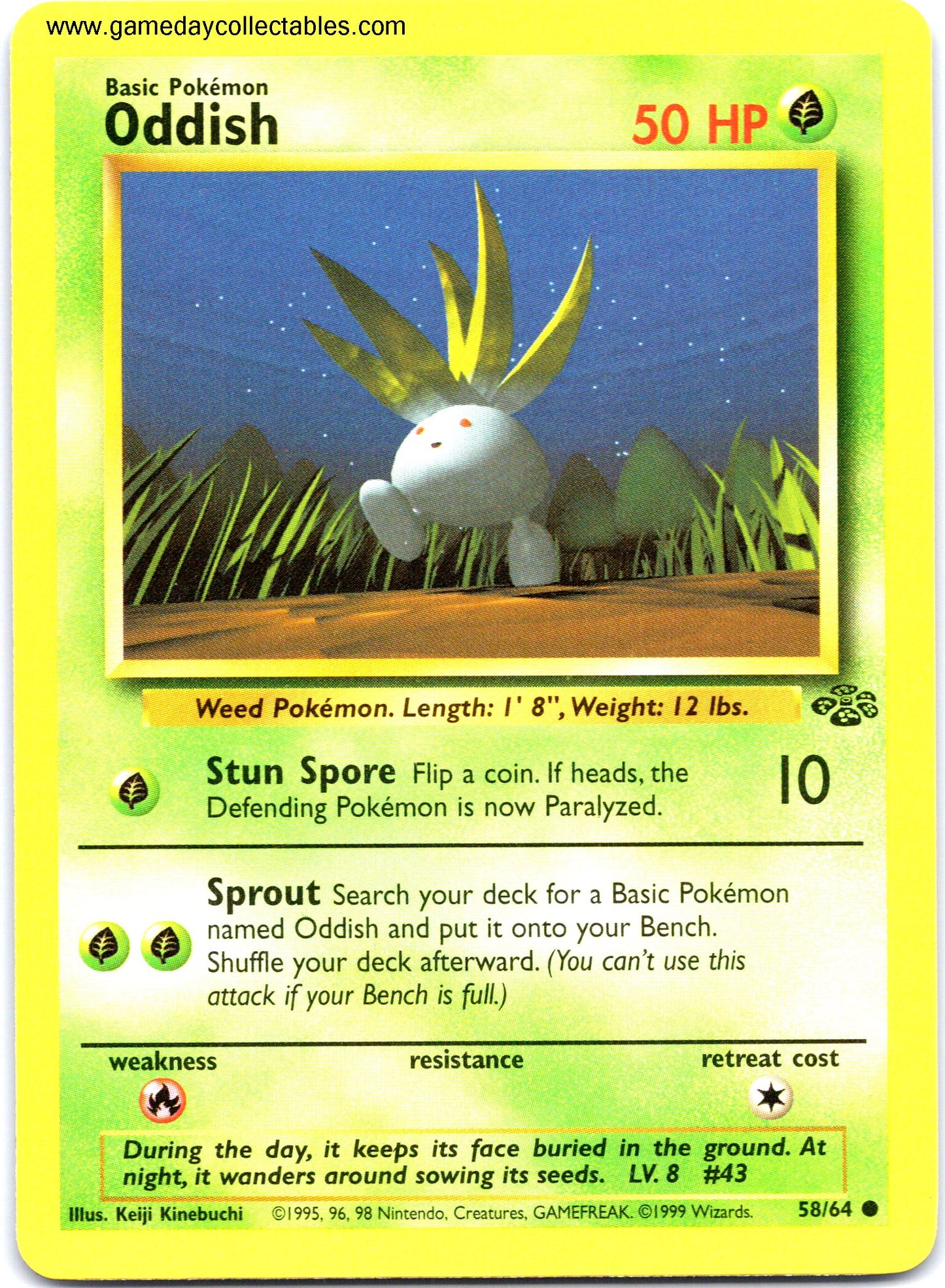 #58 Oddish - Jungle - Common (Ungraded Near Mint)