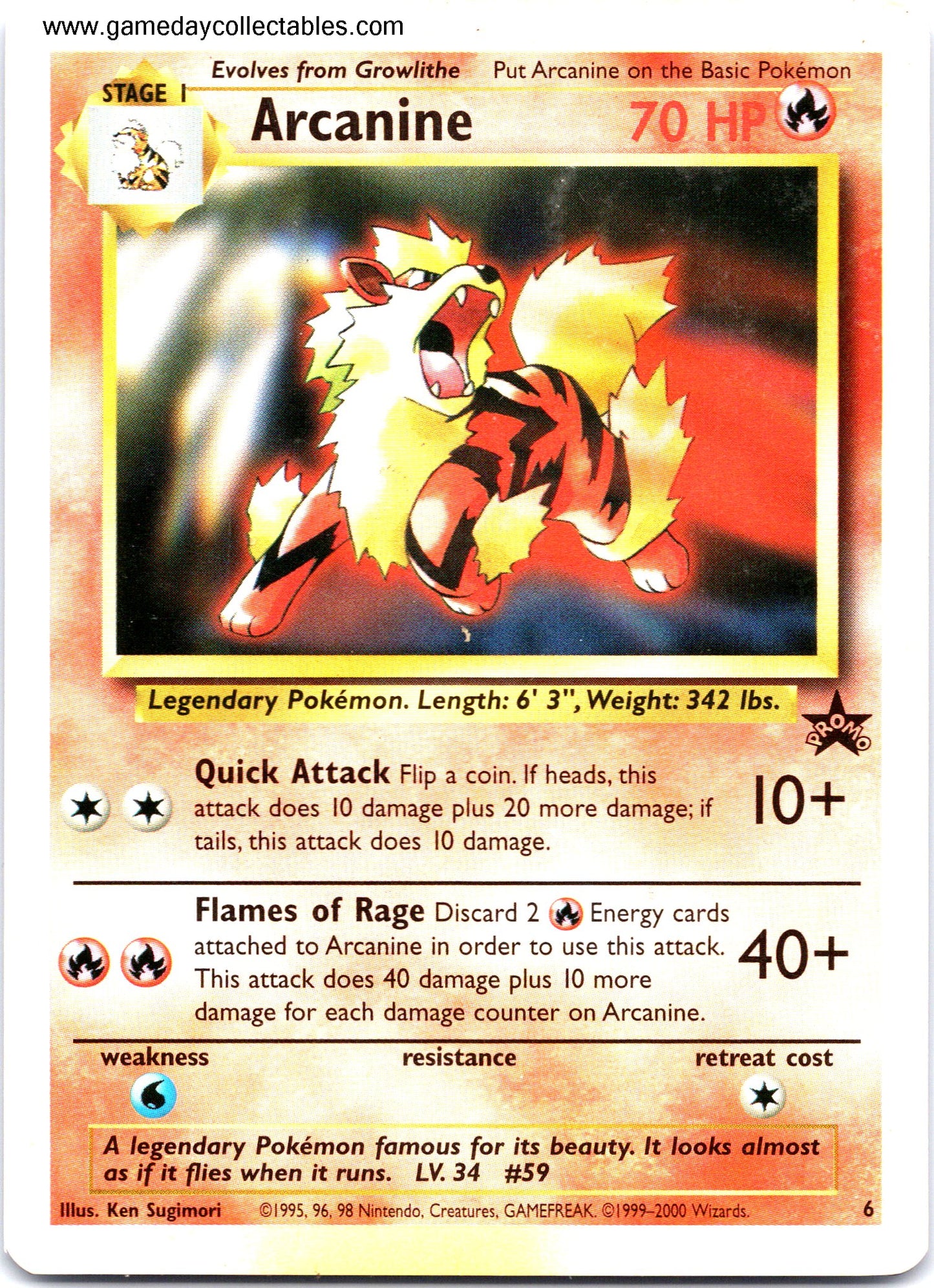 #006 Arcanine - Black Star Promo