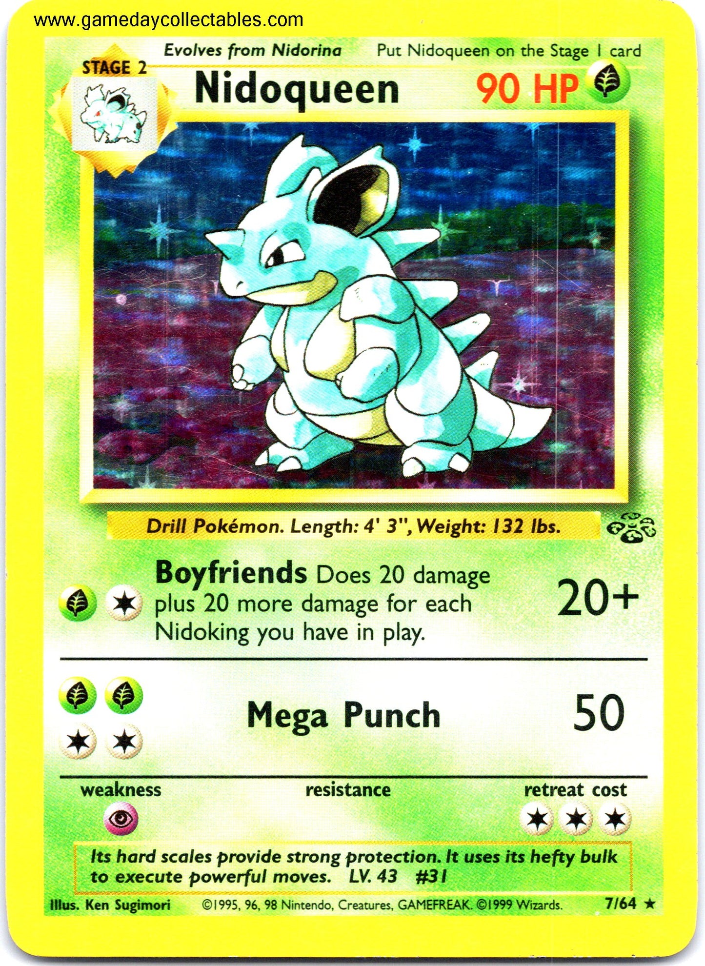 #07 Nidoqueen - Jungle - Holo Rare (Ungraded Near Mint)
