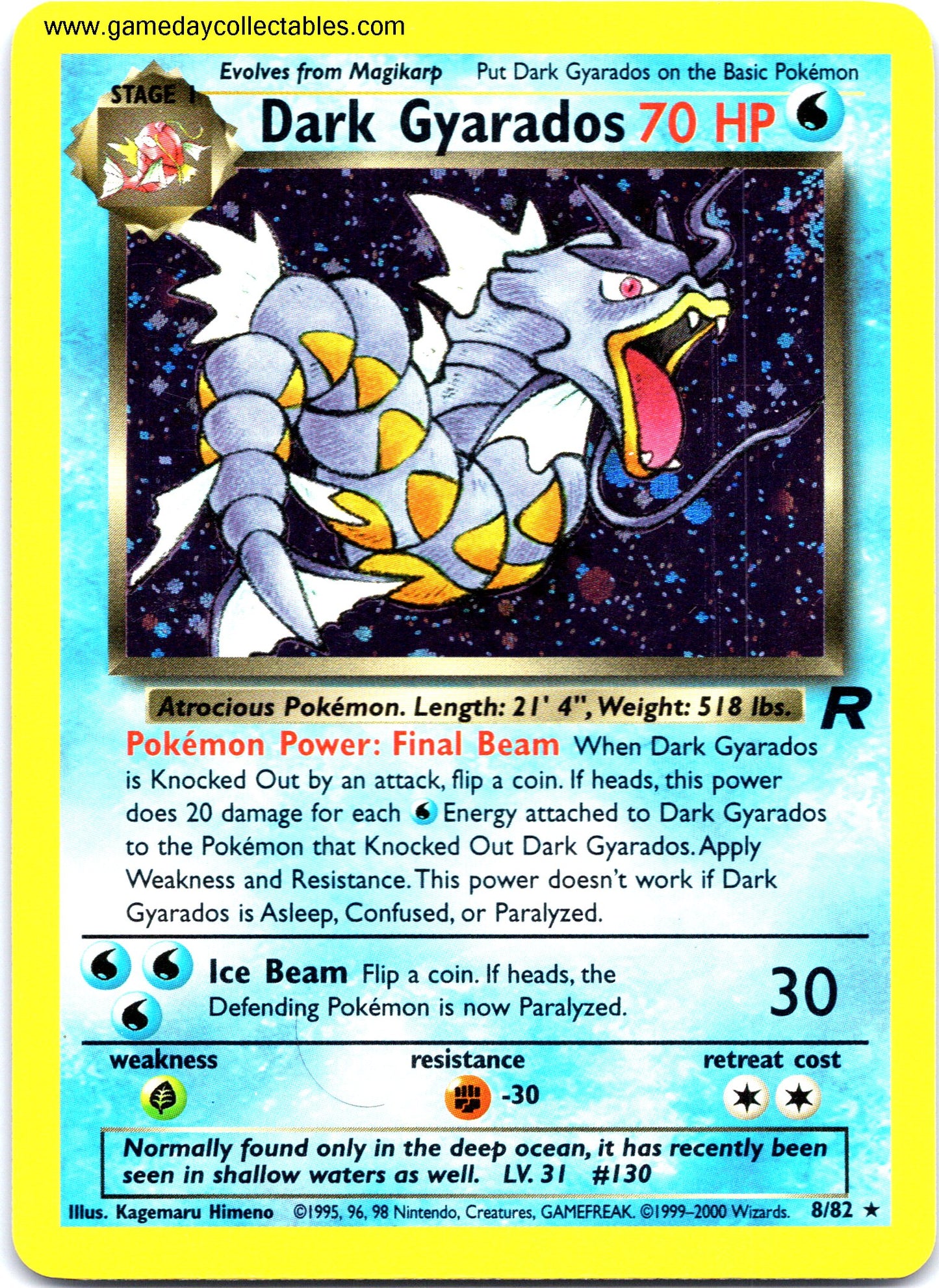 #08 Dark Gyarados - Team Rocket - Holo Rare (Ungraded Near Mint)