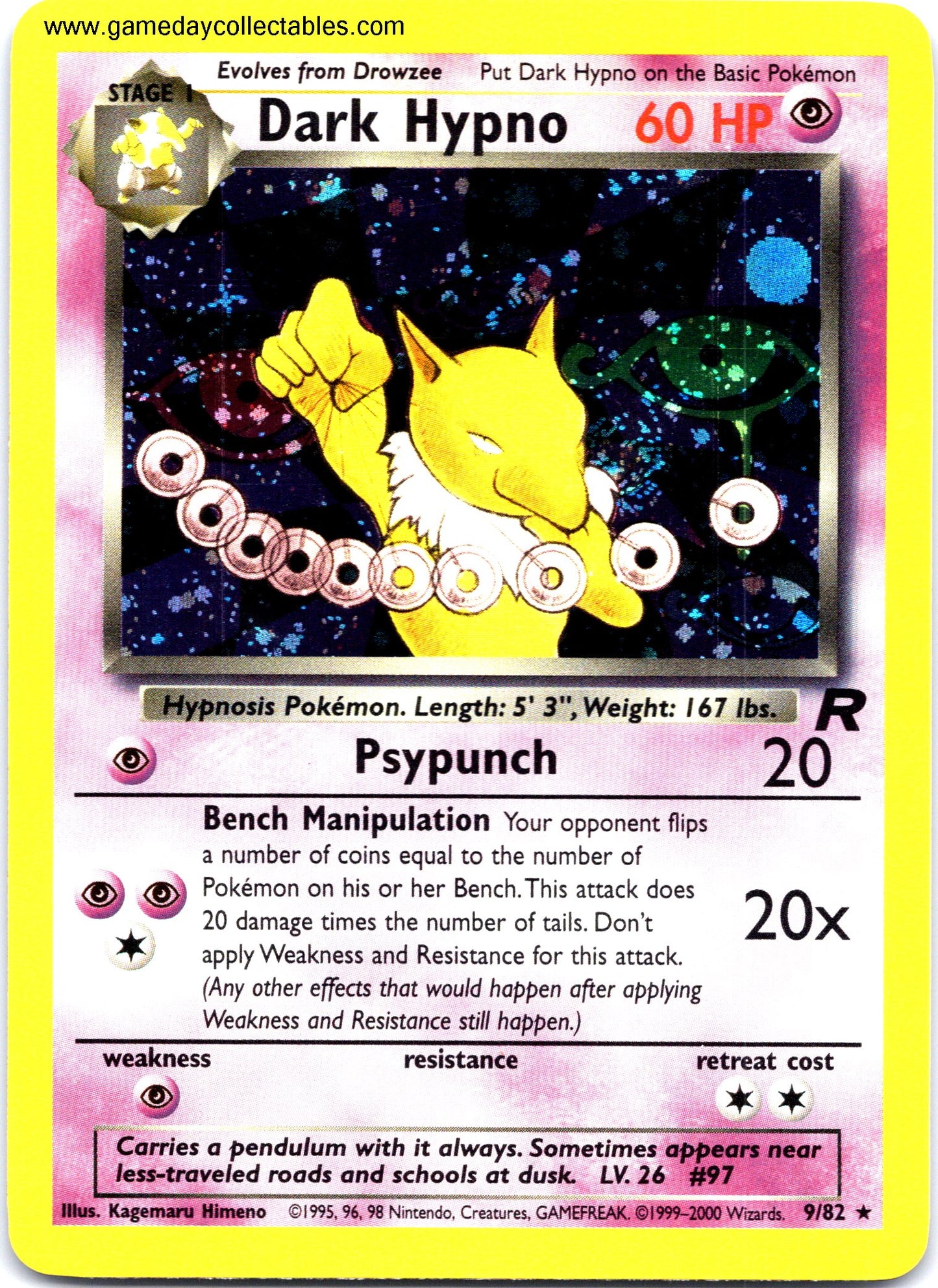 #09 Dark Hypno - Team Rocket - Holo Rare (Ungraded Near Mint)