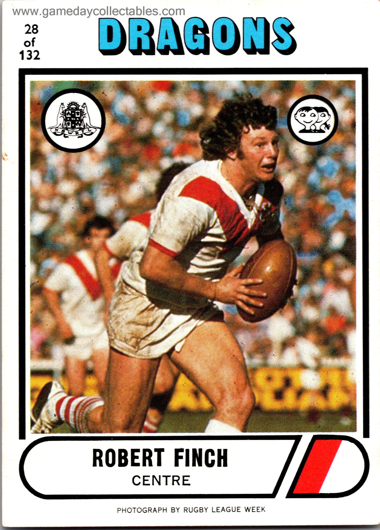 1976 SCANLENS - 028 Robert Finch - St George Dragons