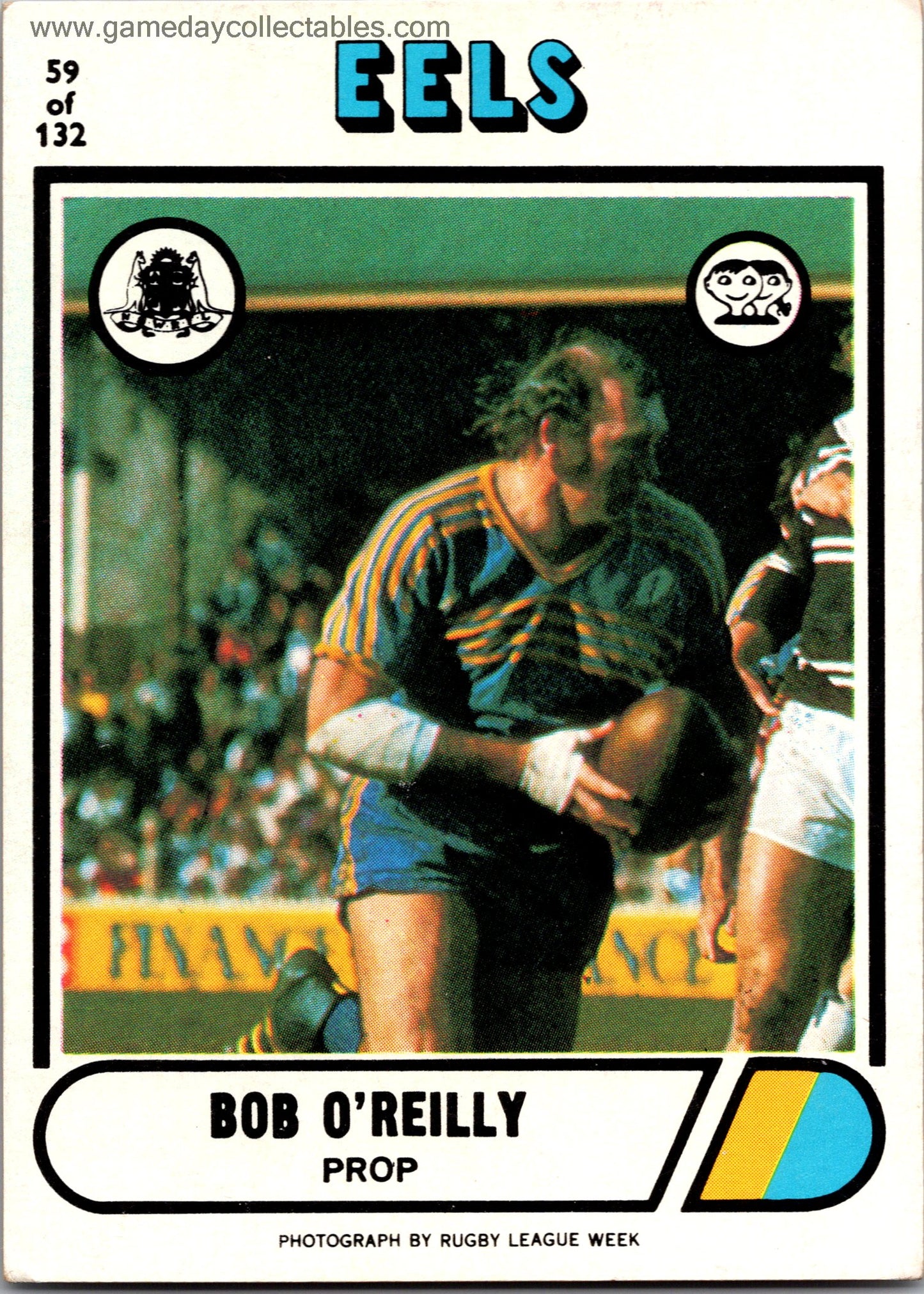 1976 SCANLENS - 059 Bob O'Reilly - Parramatta Eels