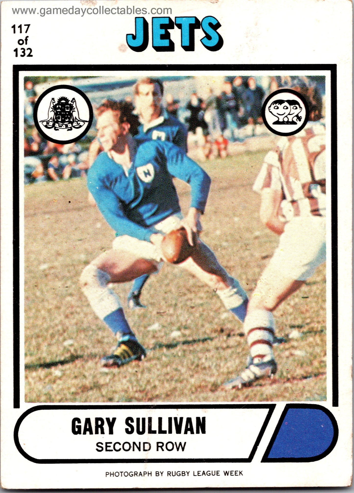 1976 SCANLENS - 117 Gary Sullivan - Newtown Jets