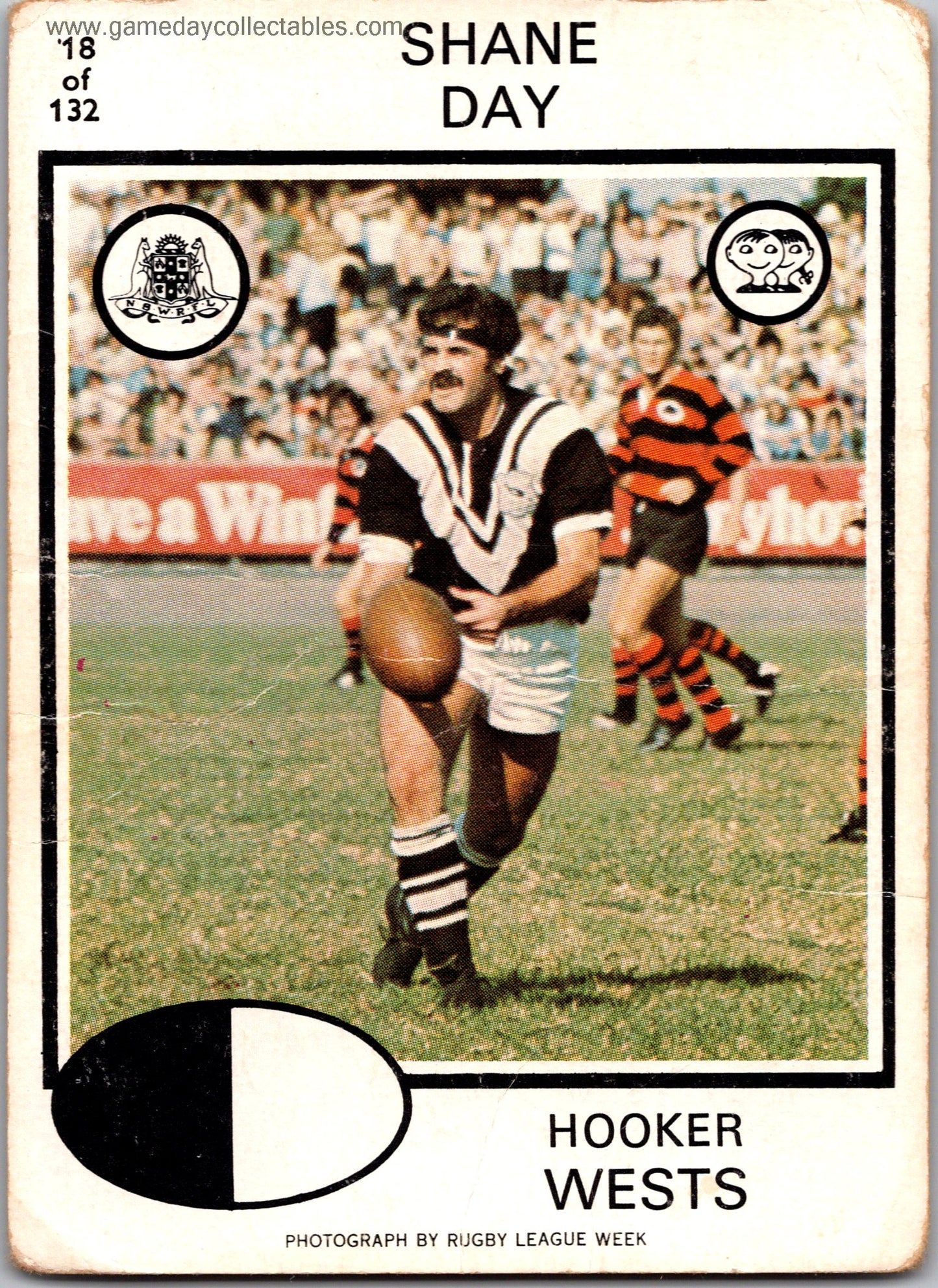 1975 SCANLENS - 018 Shane Day - Western Suburbs Magpies