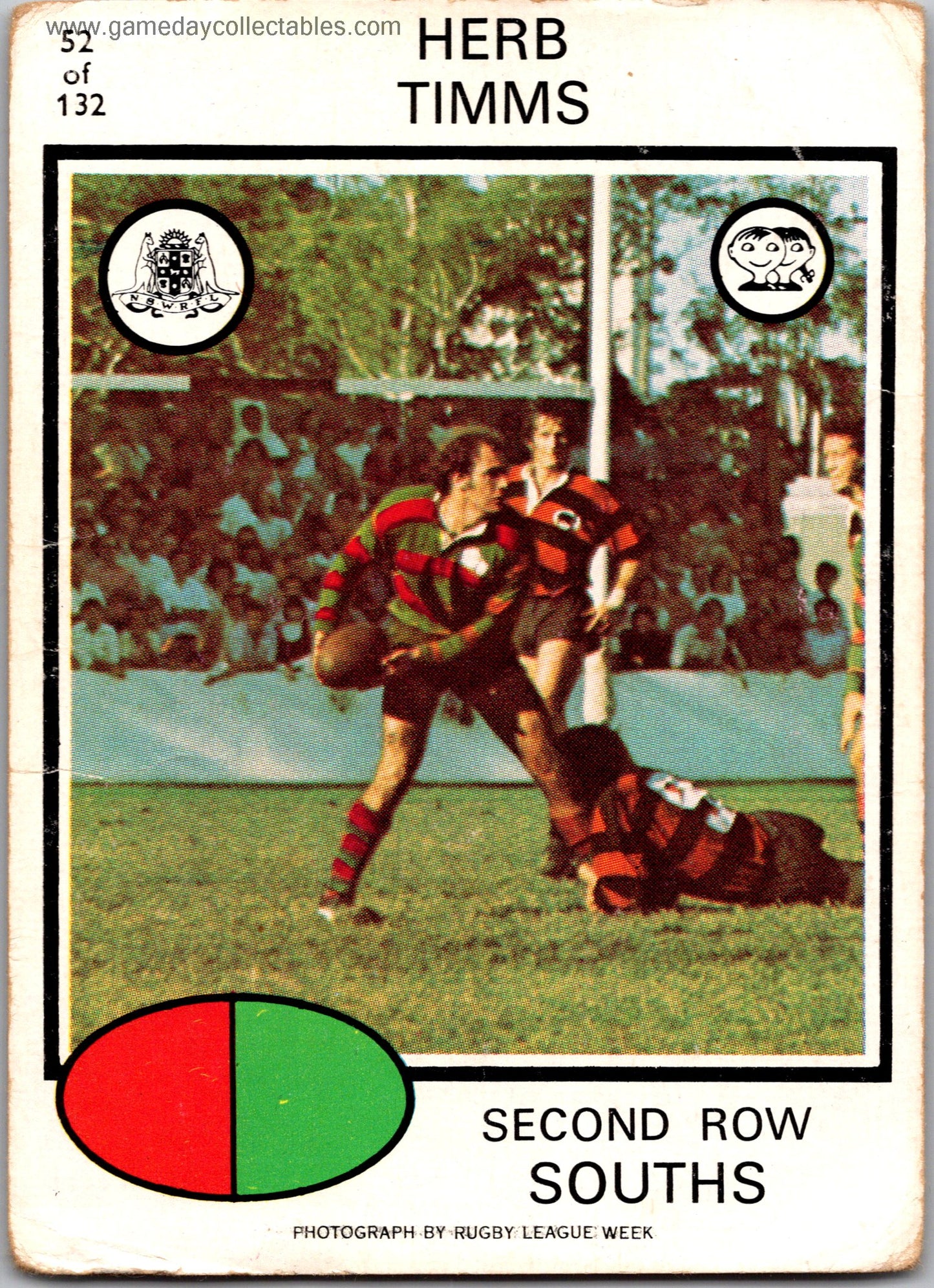 1975 SCANLENS - 052 Herb Timms - South Sydney Rabbitohs