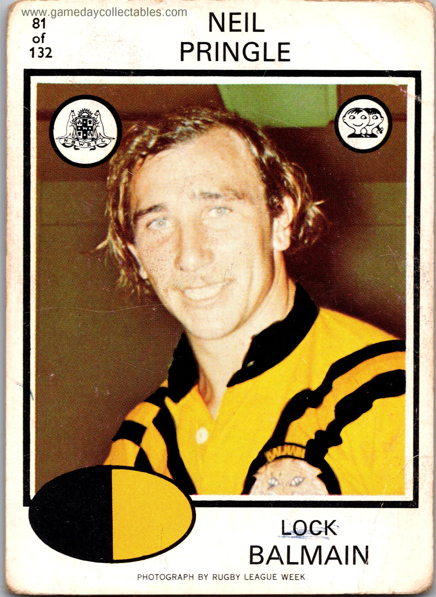 1975 SCANLENS - 081 Neil Pringle - Balmain Tigers