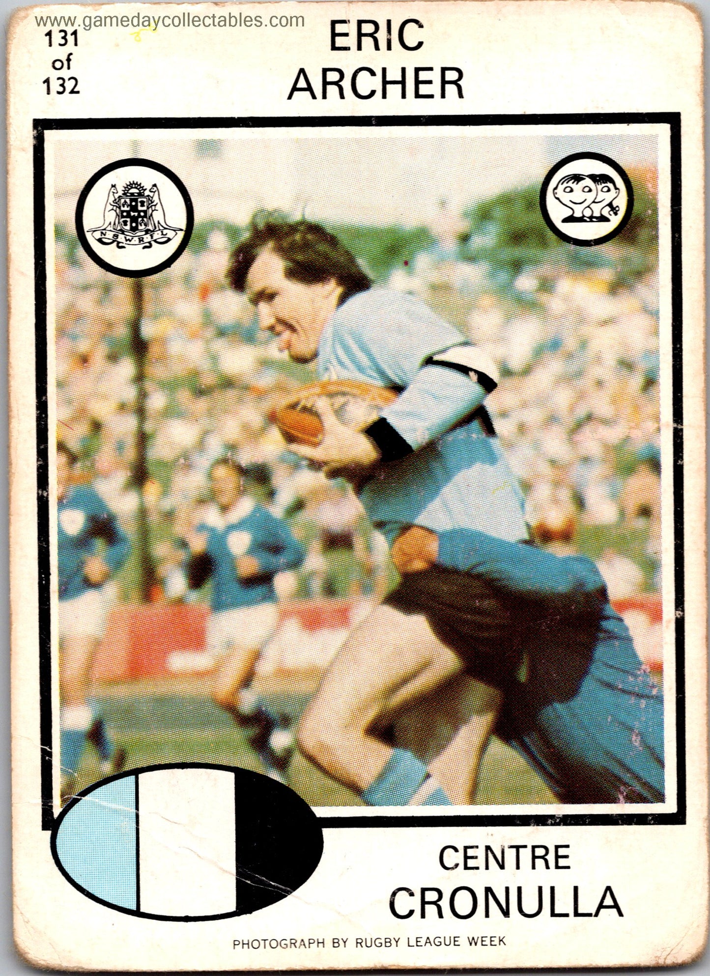 1975 SCANLENS - 131 Eric Archer - Cronulla Sharks