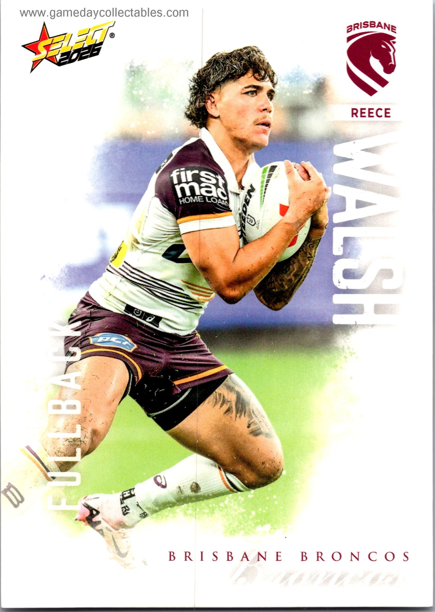 2026 NRL League Heroes Common - 011 Reece Walsh - Brisbane Broncos