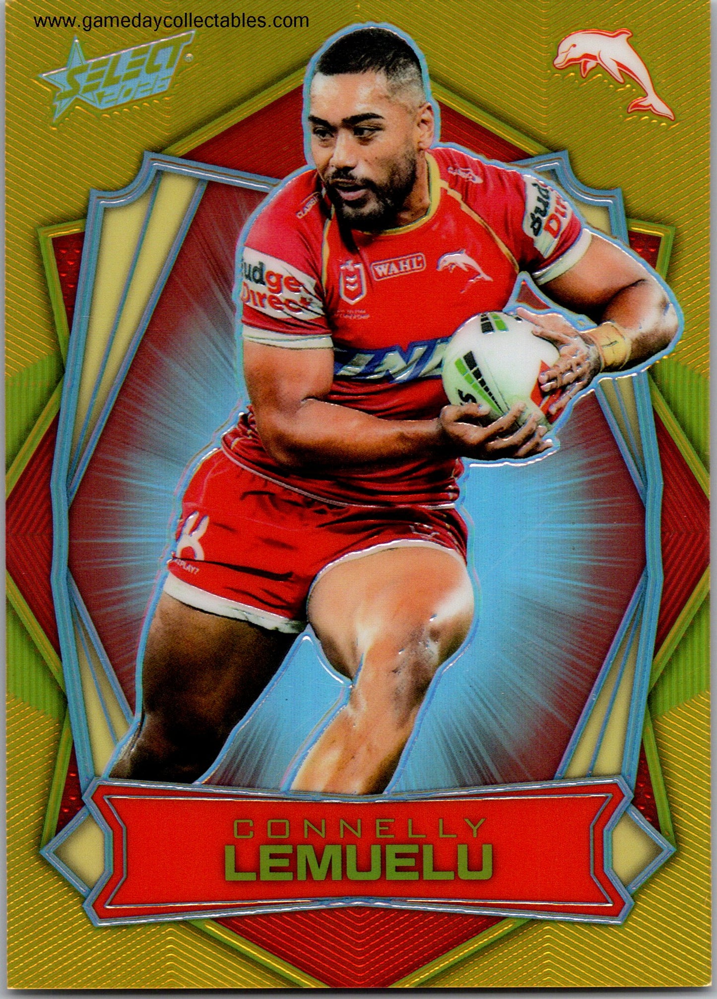 2026 NRL League Heroes Luminous Gold Back - L056 Connelly Lemuelu - Dolphins