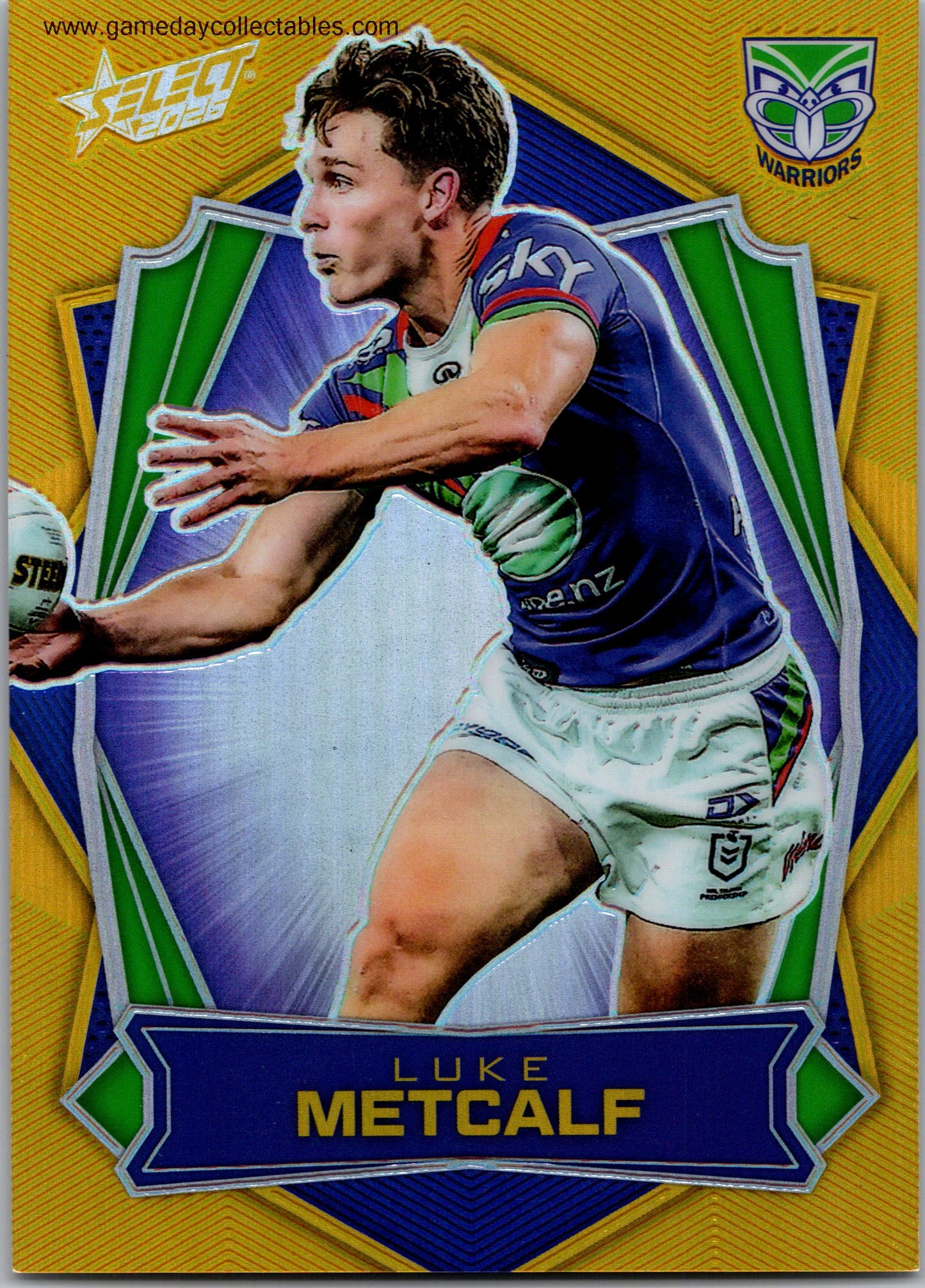 2026 NRL League Heroes Luminous Gold Back - L189 Luke Metcalf - Warriors