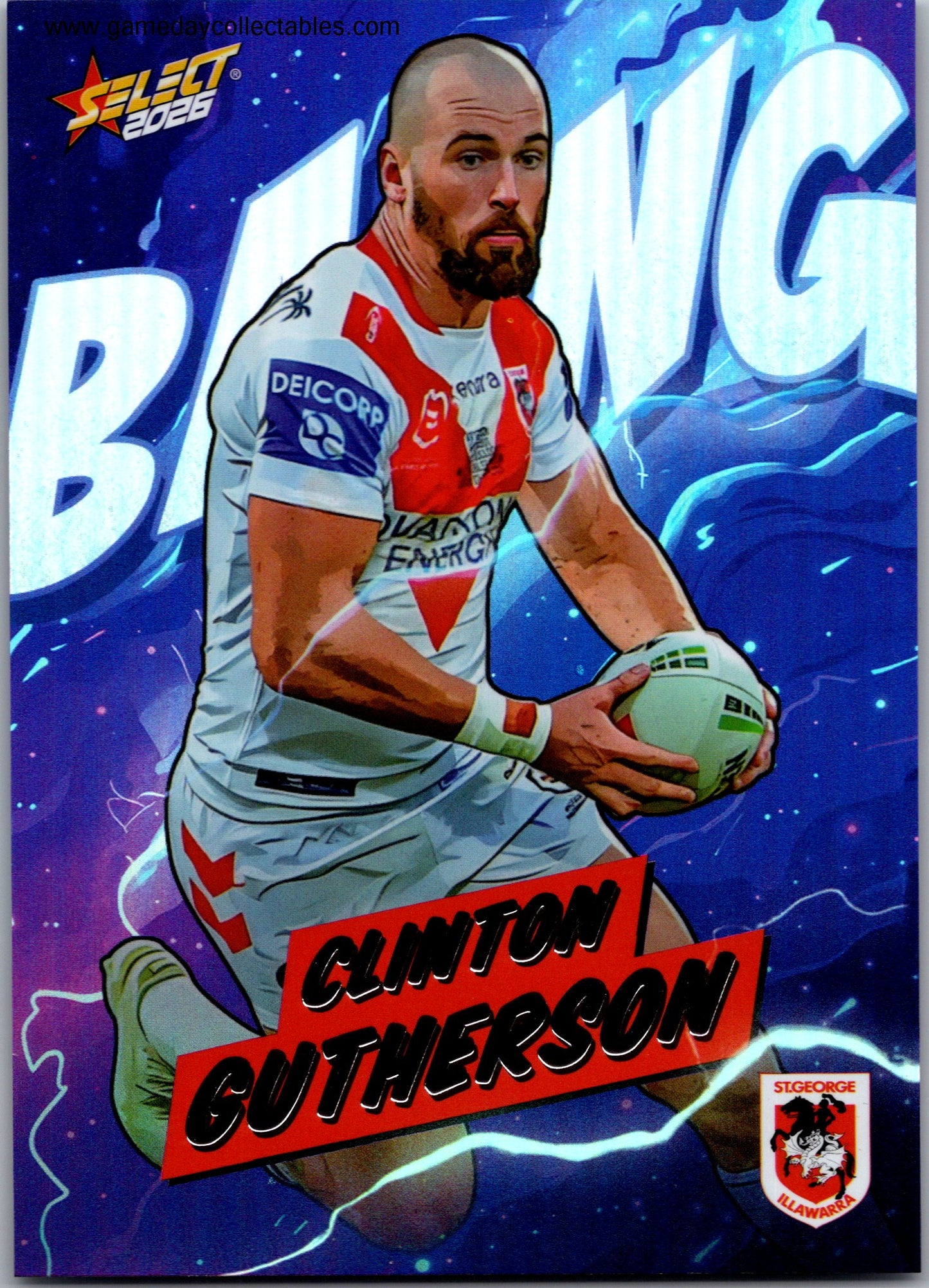 2026 NRL League Heroes Bang - B080 Clinton Gutherson - St George Illawarra Dragons
