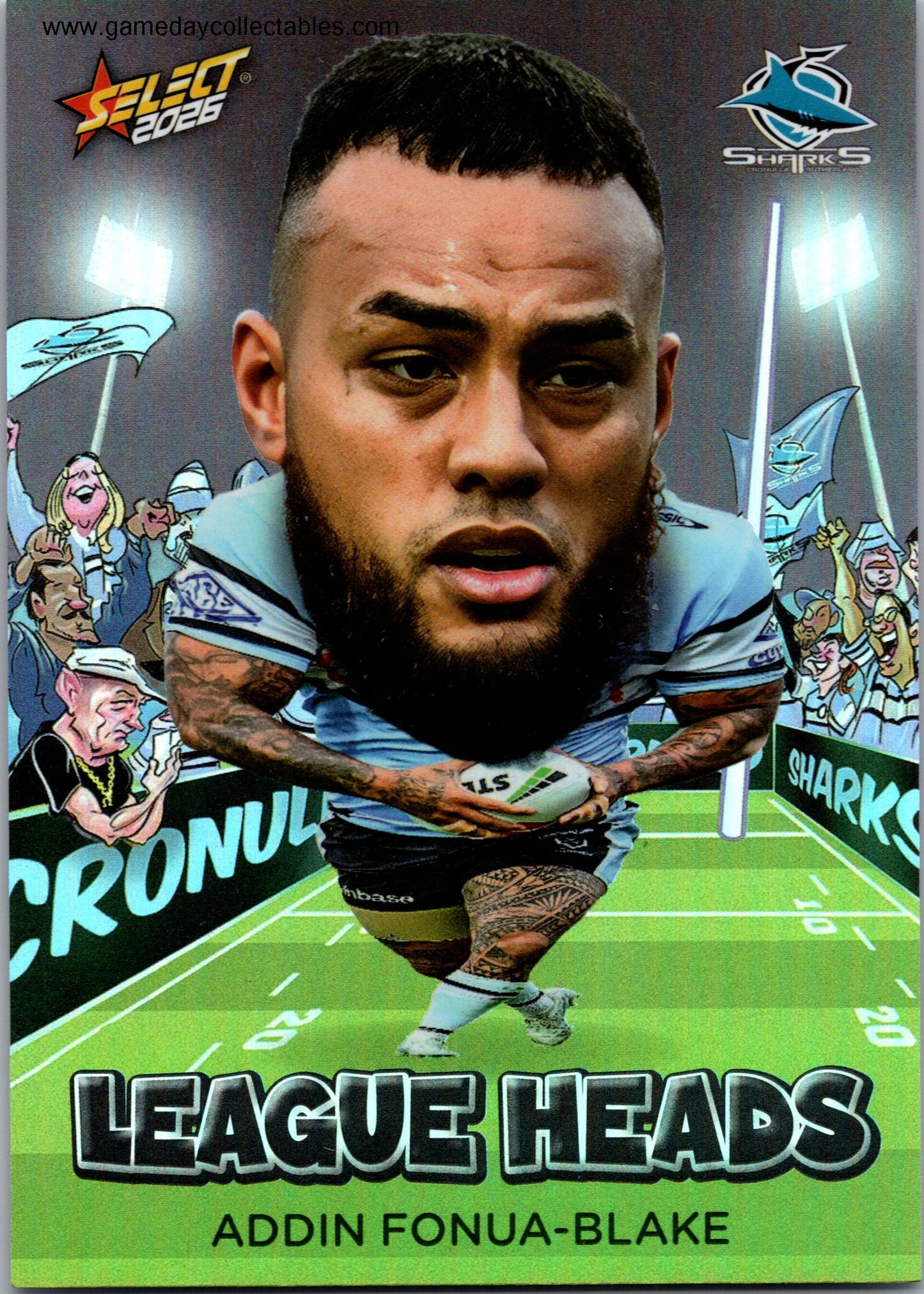 2026 NRL League Heroes League Heads - LH026 Addin Fonua-Blake - Cronulla Sharks