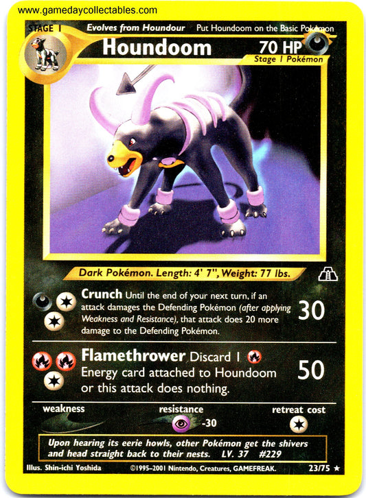 #023 Houndoom - Neo Discovery - Non Holo Rare (Ungraded Near Mint)