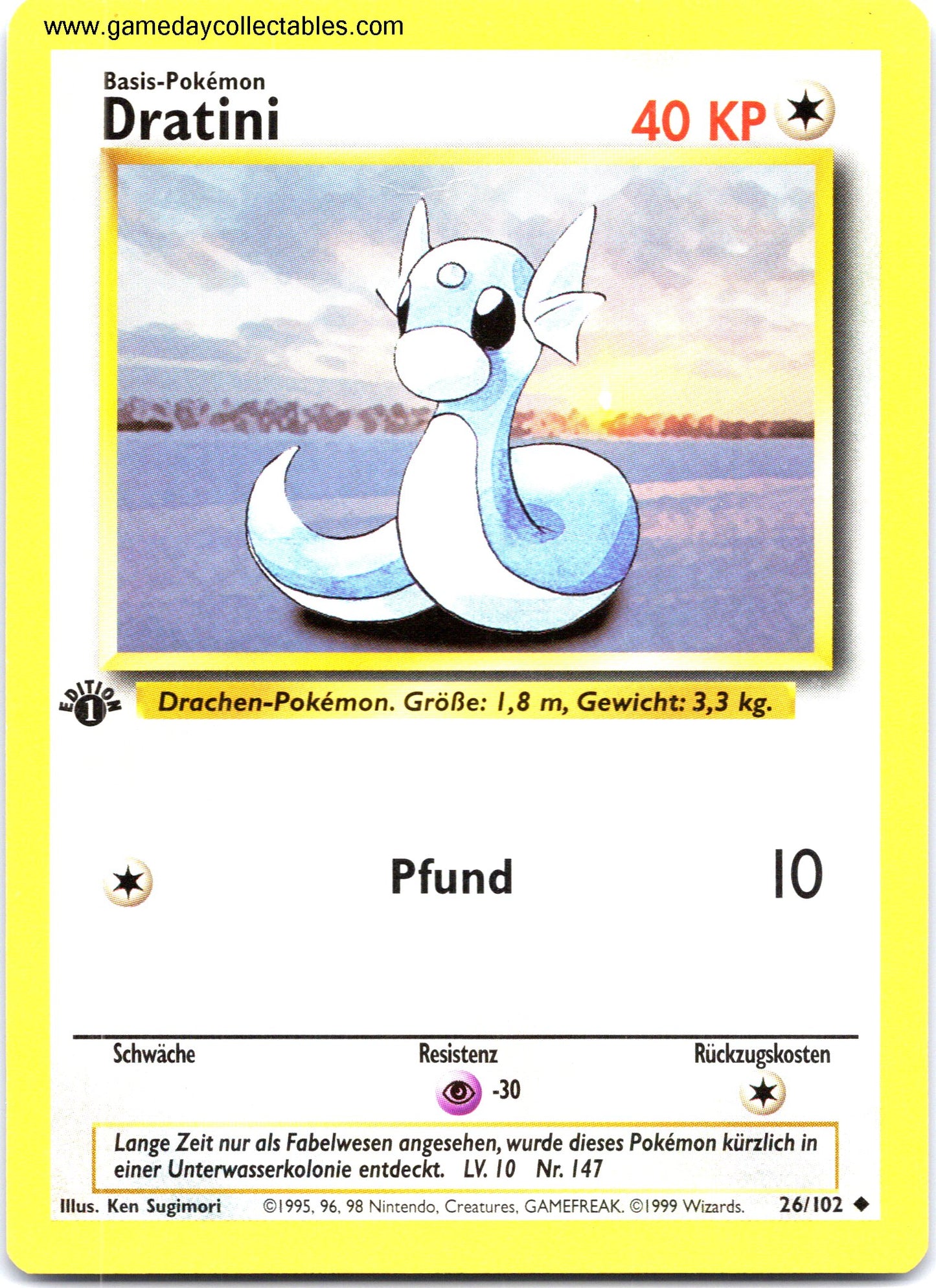 #026/102 Dratini - Base Set (German) - 1st Ed Uncommon (Ungraded Near Mint)