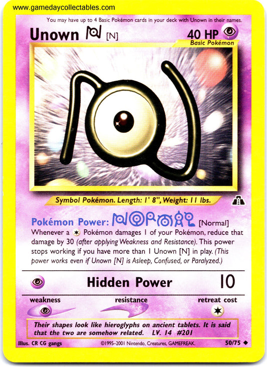 #050 Unown N - Neo Discovery - Uncommon (Ungraded Near Mint)