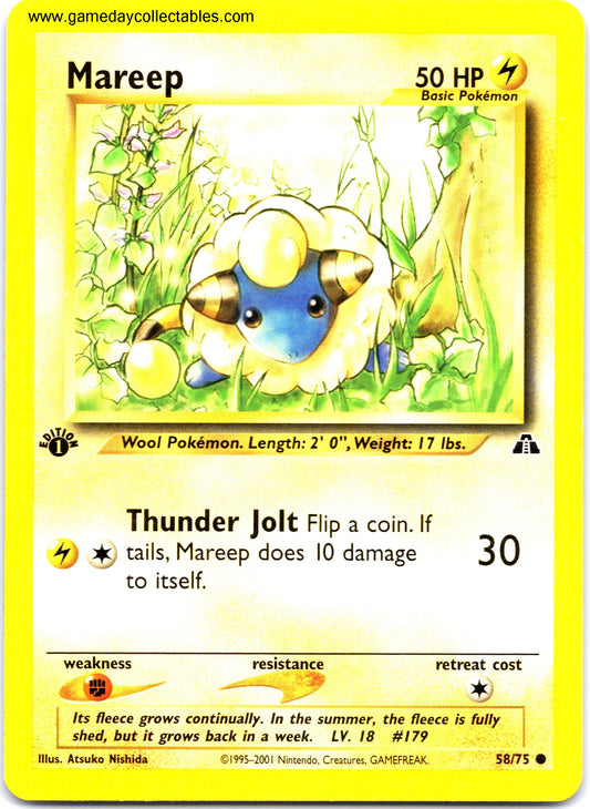 #058 Mareep - Neo Discovery - 1st Ed Common (Ungraded Near Mint)