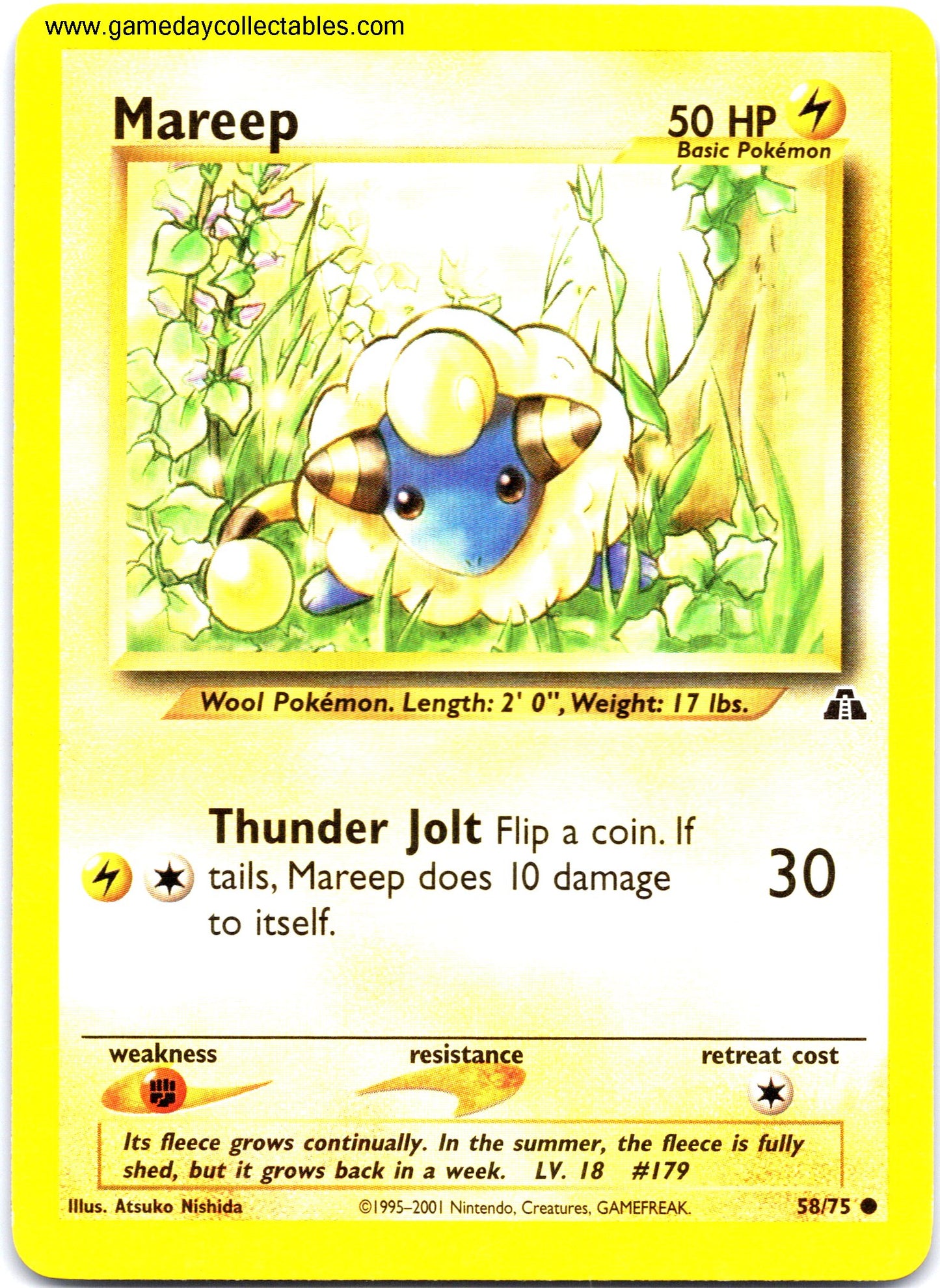 #058 Mareep - Neo Discovery - Common (Ungraded Near Mint)
