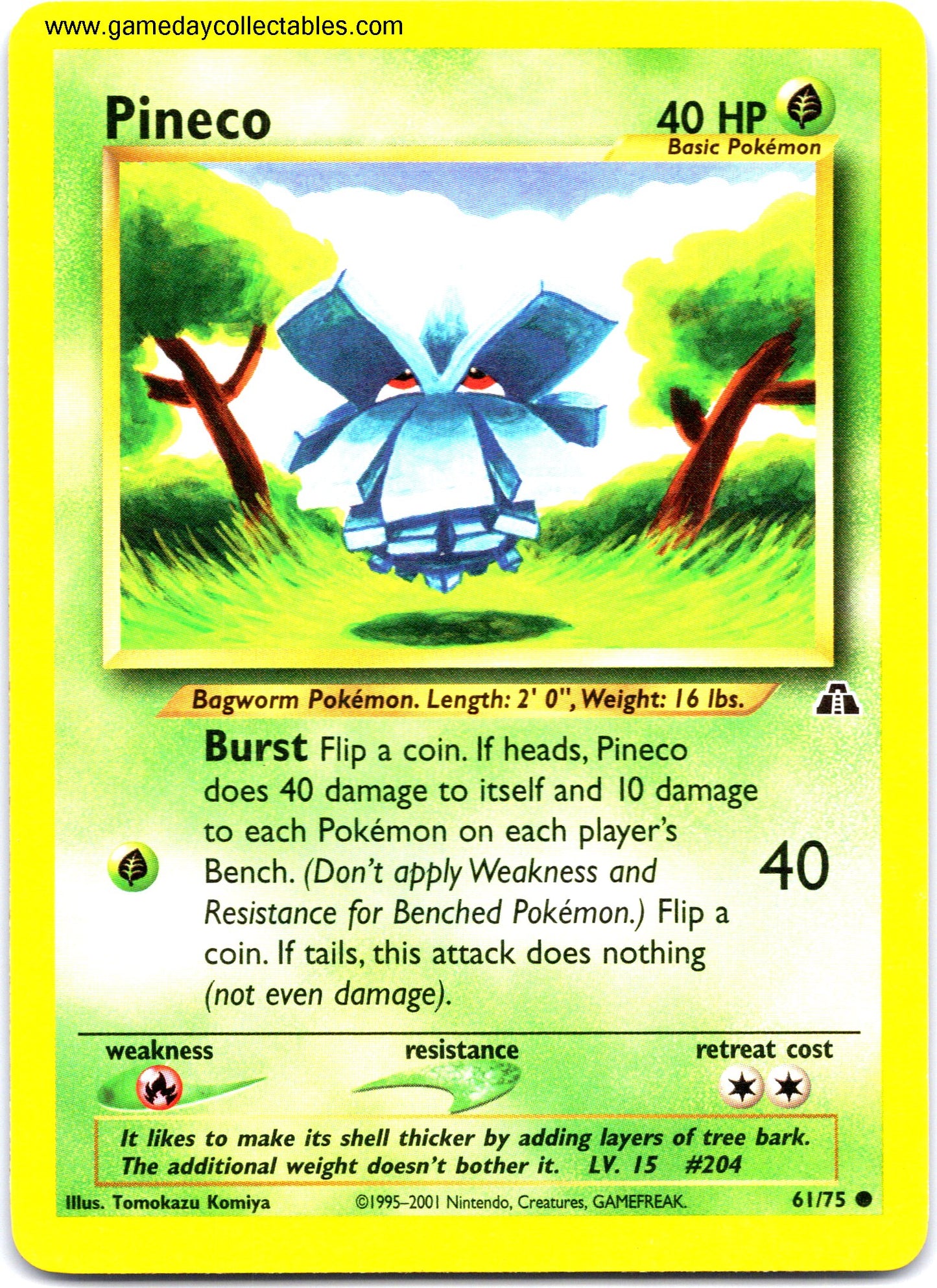 #061 Pineco - Neo Discovery - Common (Ungraded Near Mint)
