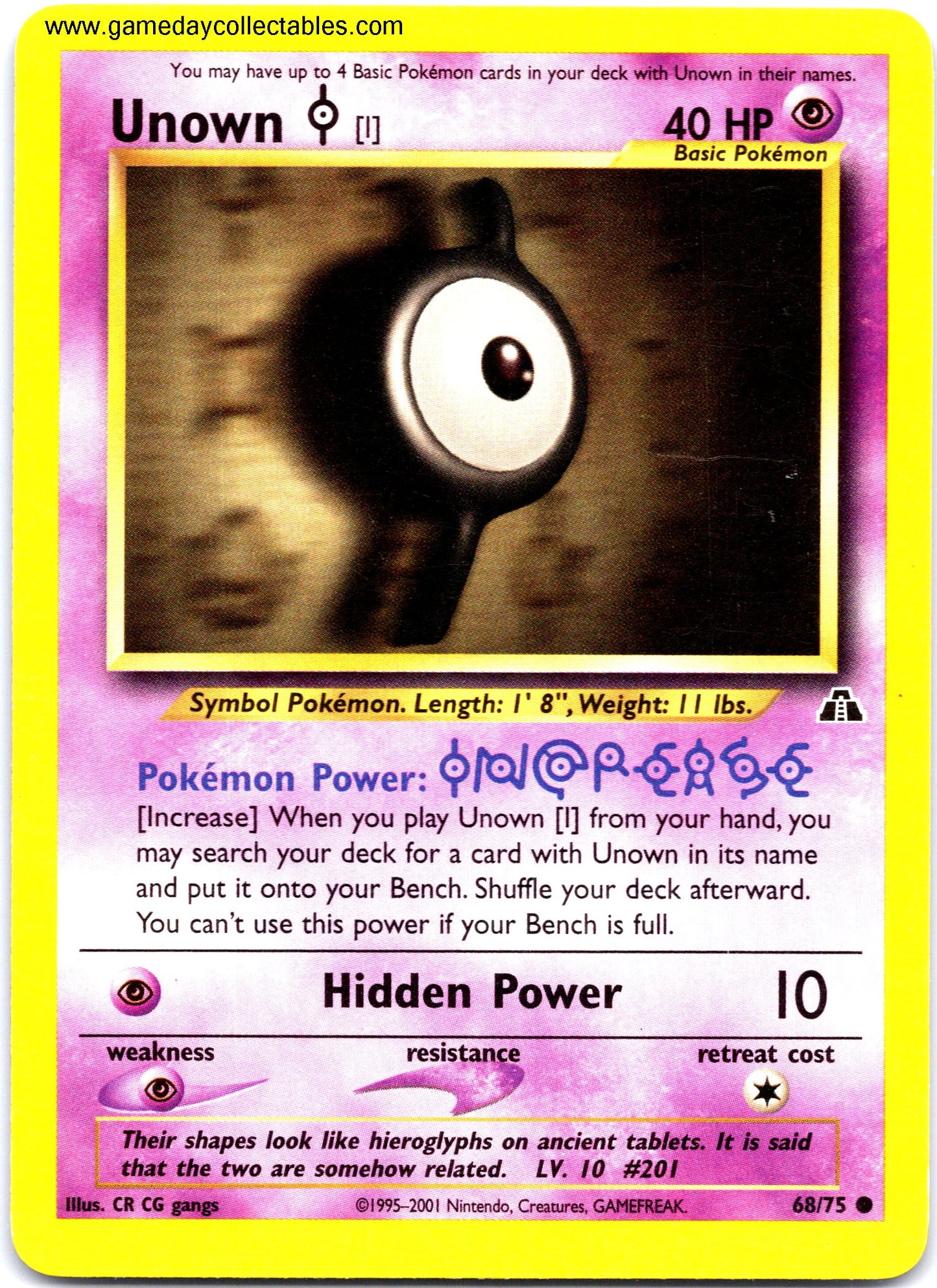 #068 Unown I - Neo Discovery - Common (Ungraded Near Mint)