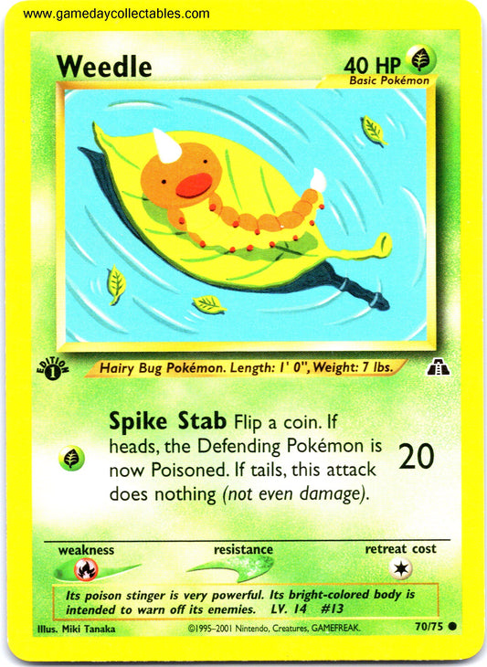 #070 Weedle - Neo Discovery - 1st Ed Common (Ungraded Near Mint)