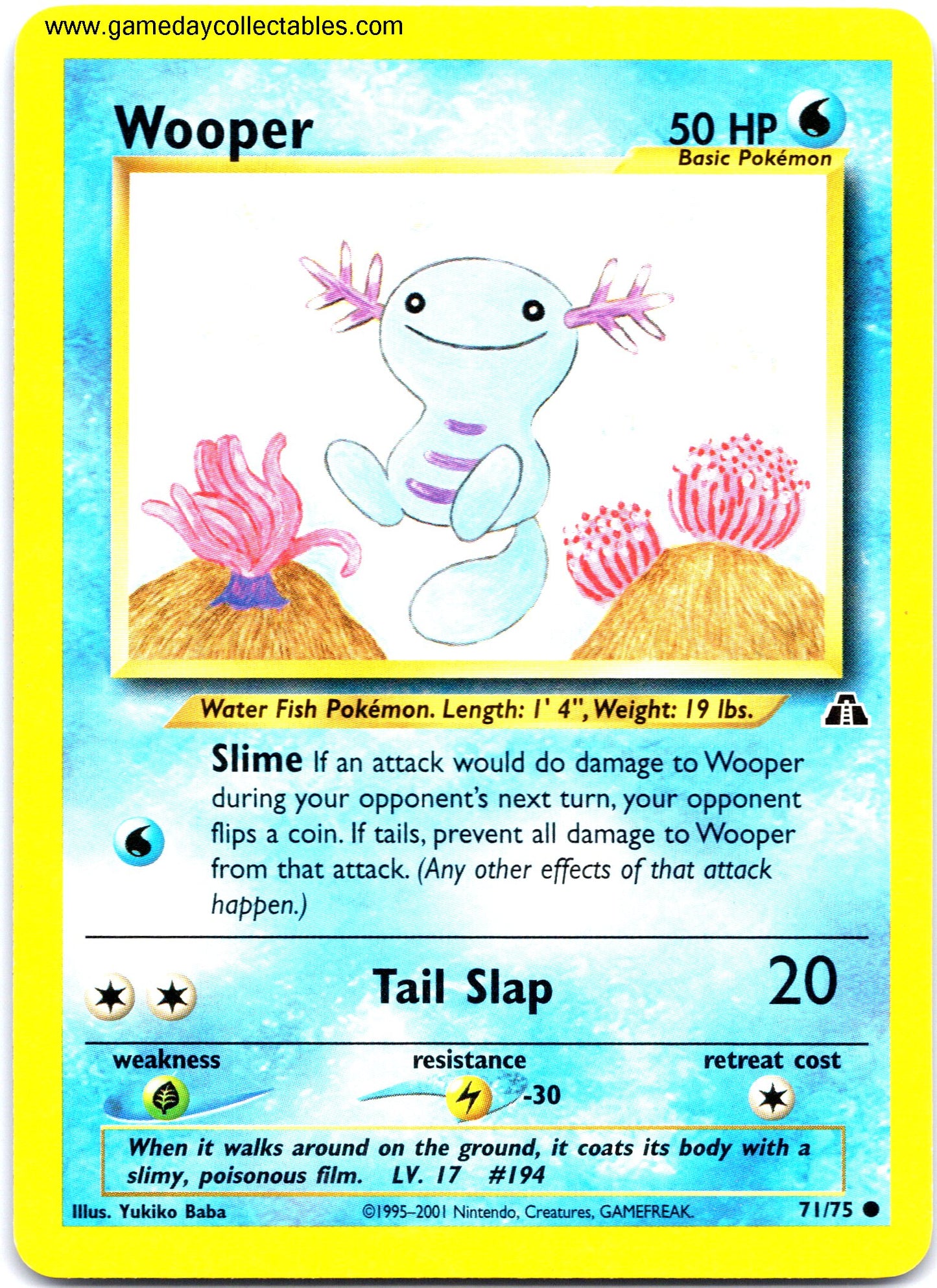 #071 Wooper - Neo Discovery - Common (Ungraded Near Mint)