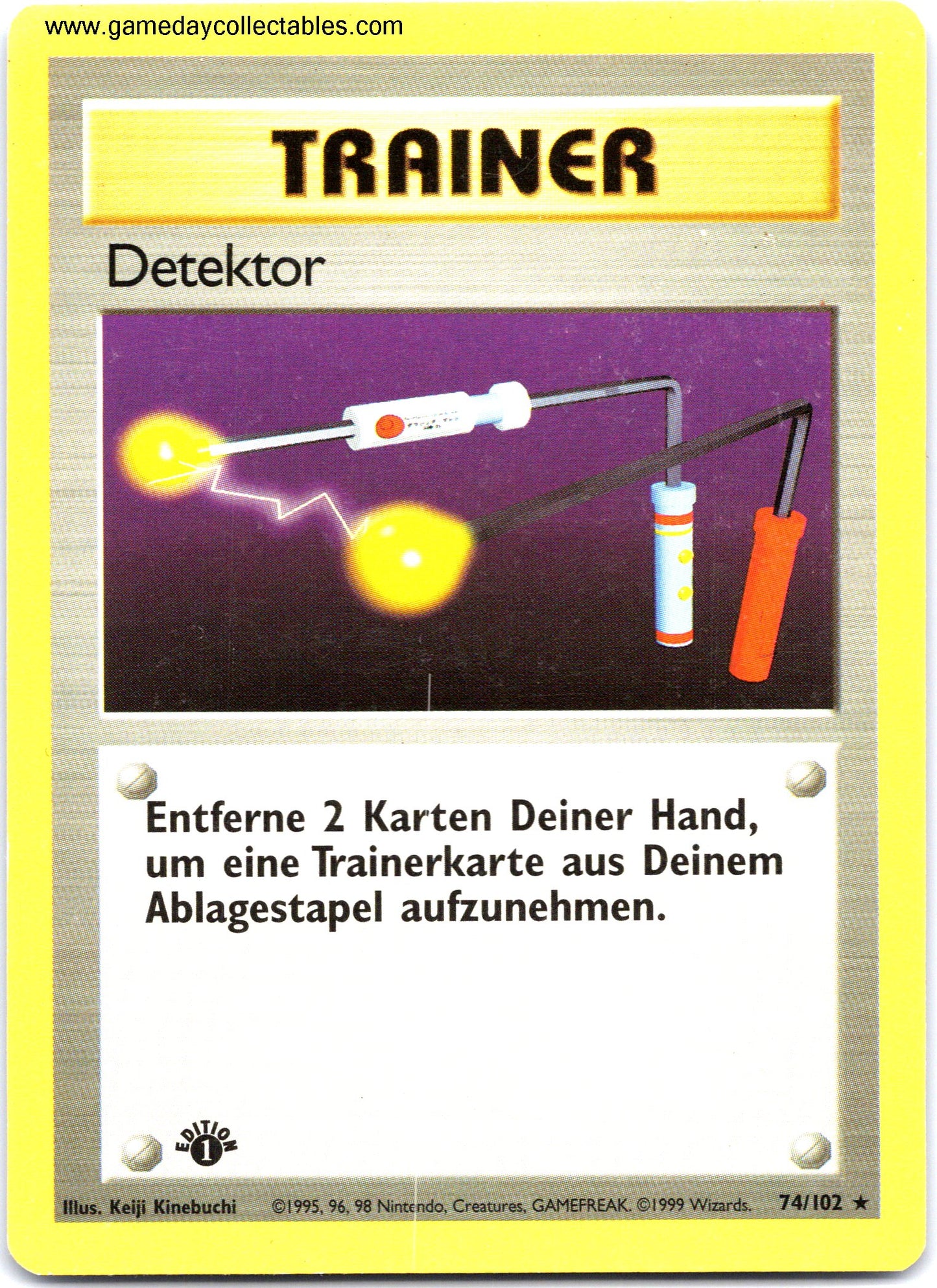 #074/102 Detektor (Item Finder) - Base Set (German) - 1st Ed Uncommon (Ungraded Near Mint)