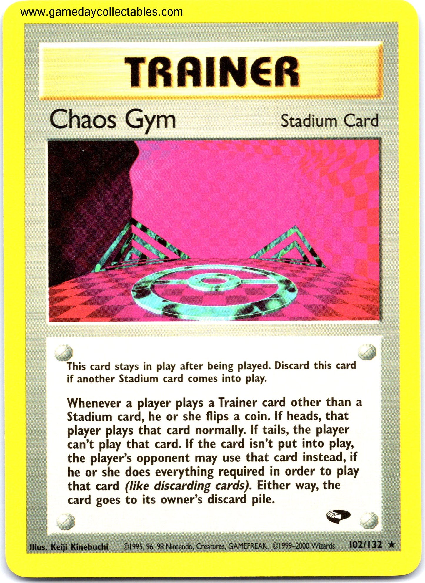 #102 Chaos Gym (Stadium Card) - Gym Challenge - Non Holo Rare (Ungraded Near Mint)