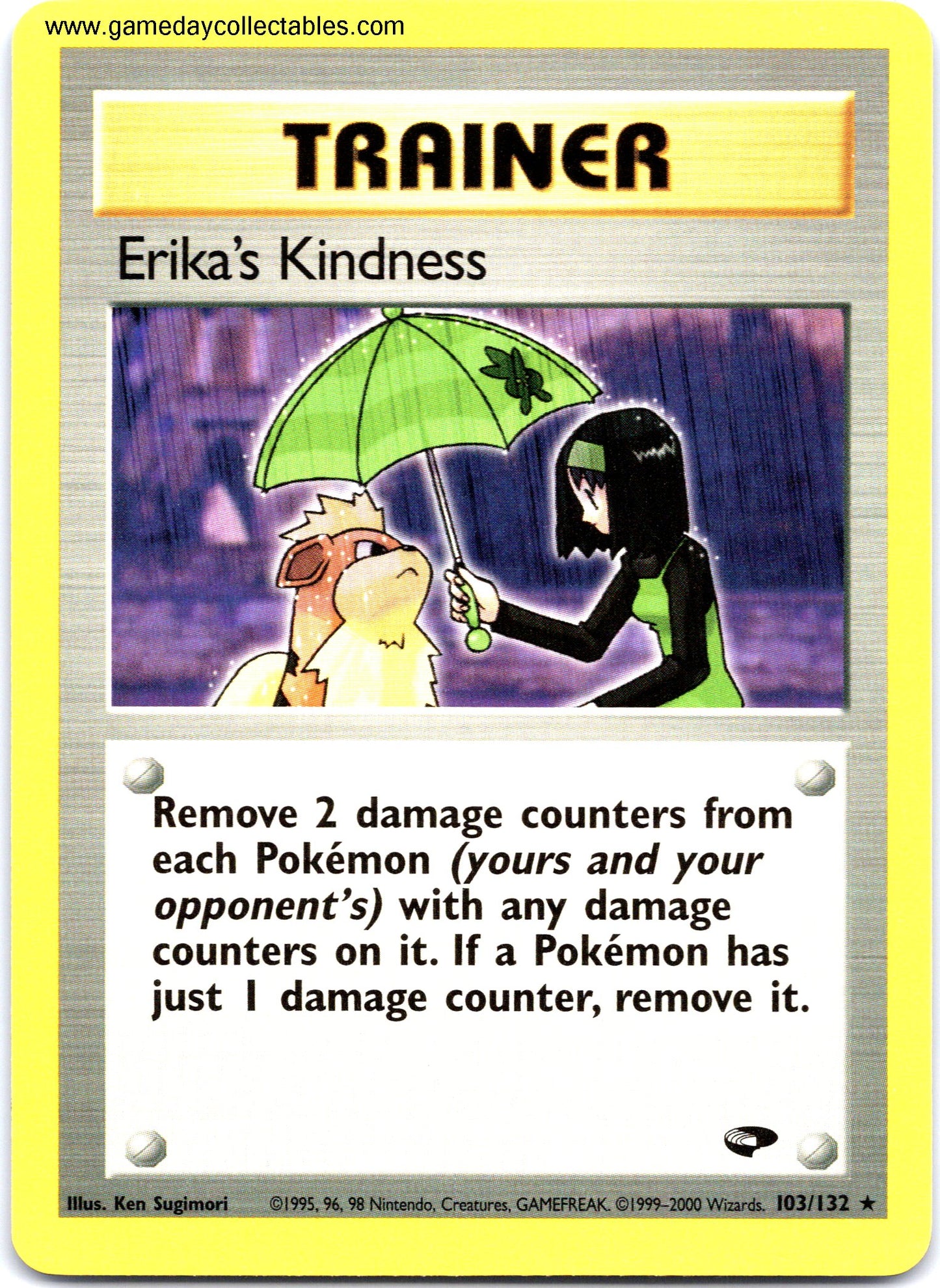 #103 Erika's Kindness - Gym Challenge - Non Holo Rare (Ungraded Near Mint)