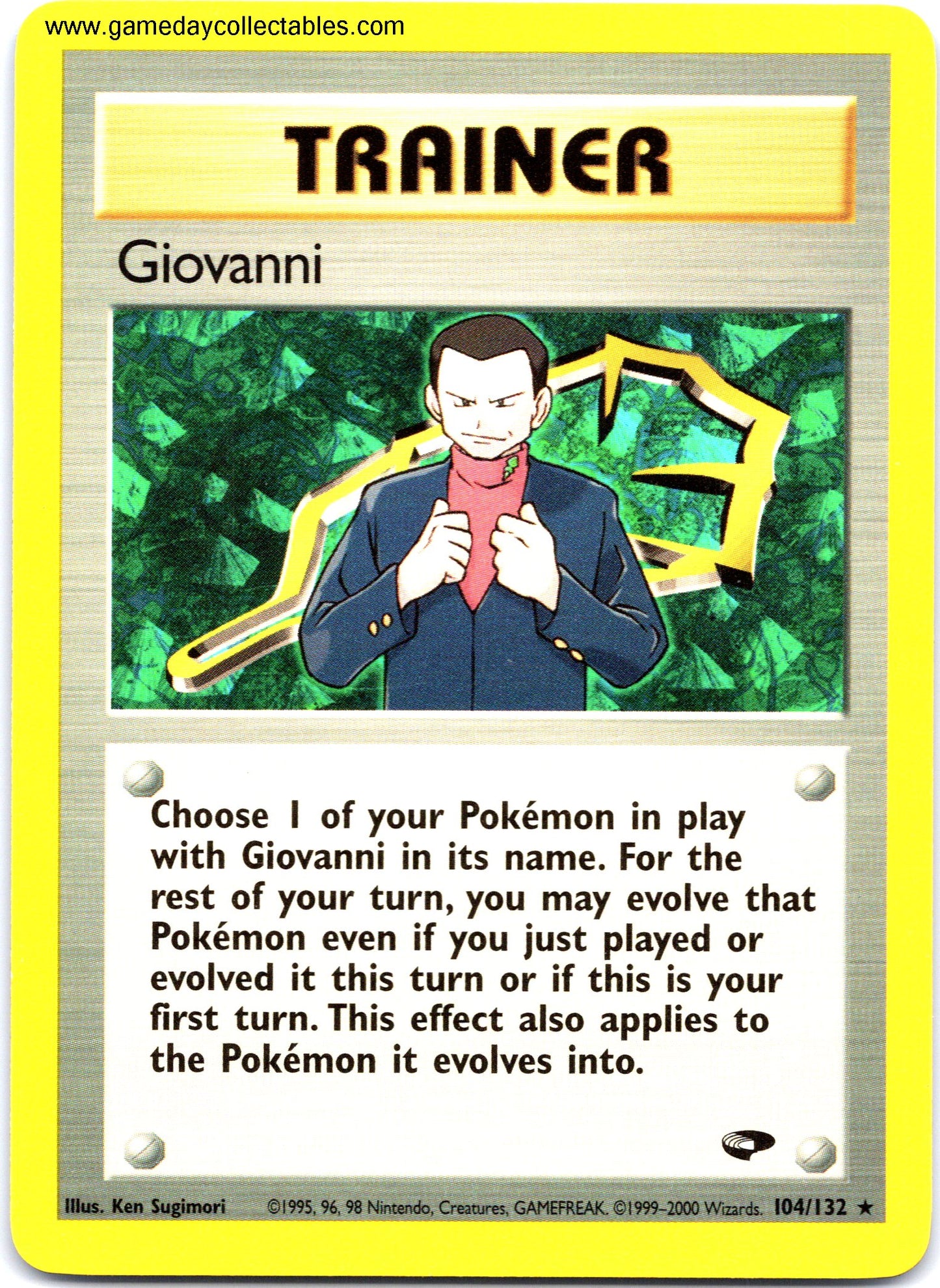 #104 Giovanni - Gym Challenge - Non Holo Rare (Ungraded Near Mint)