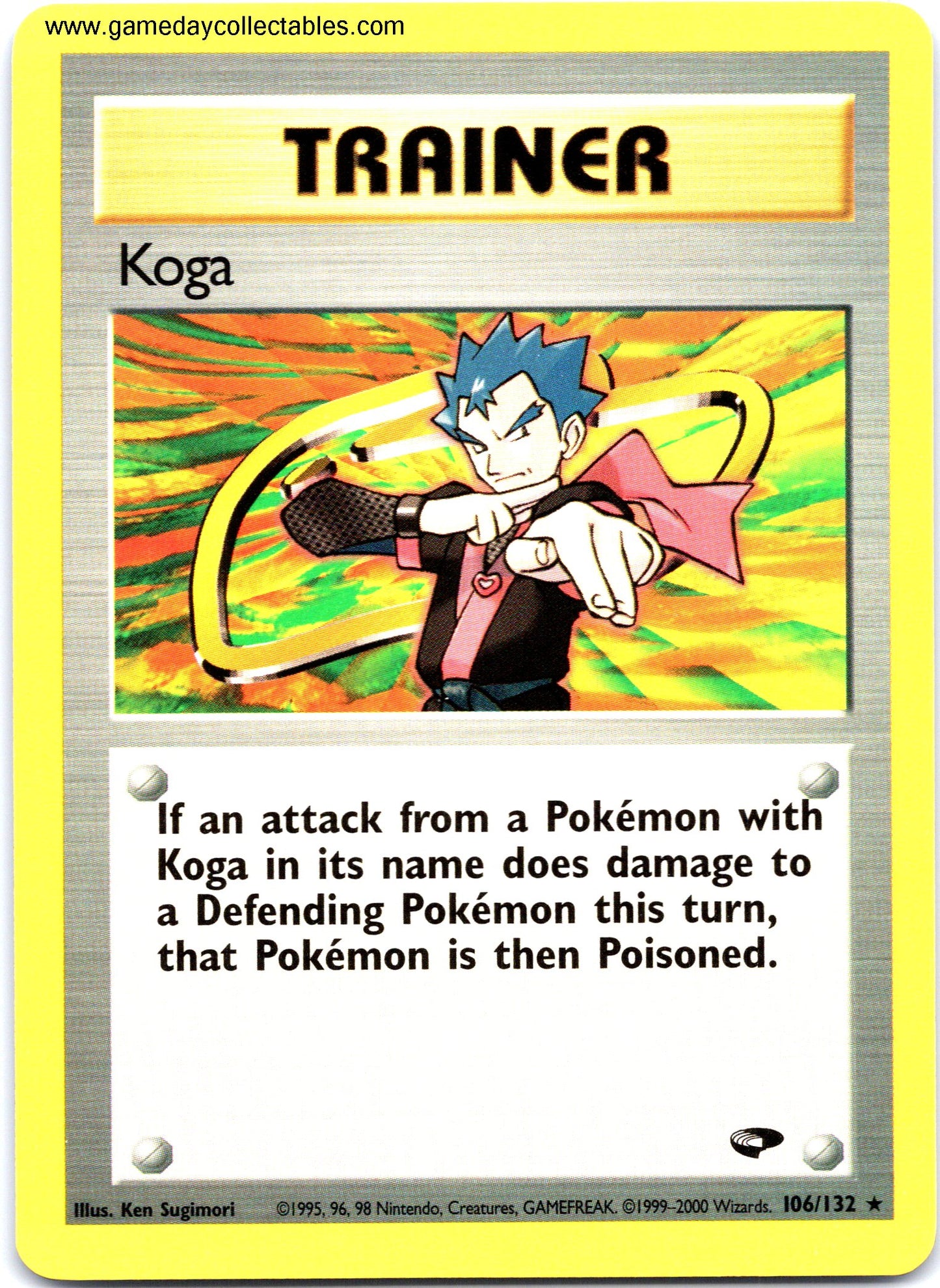 #106 Koga - Gym Challenge - Non Holo Rare (Ungraded Near Mint)