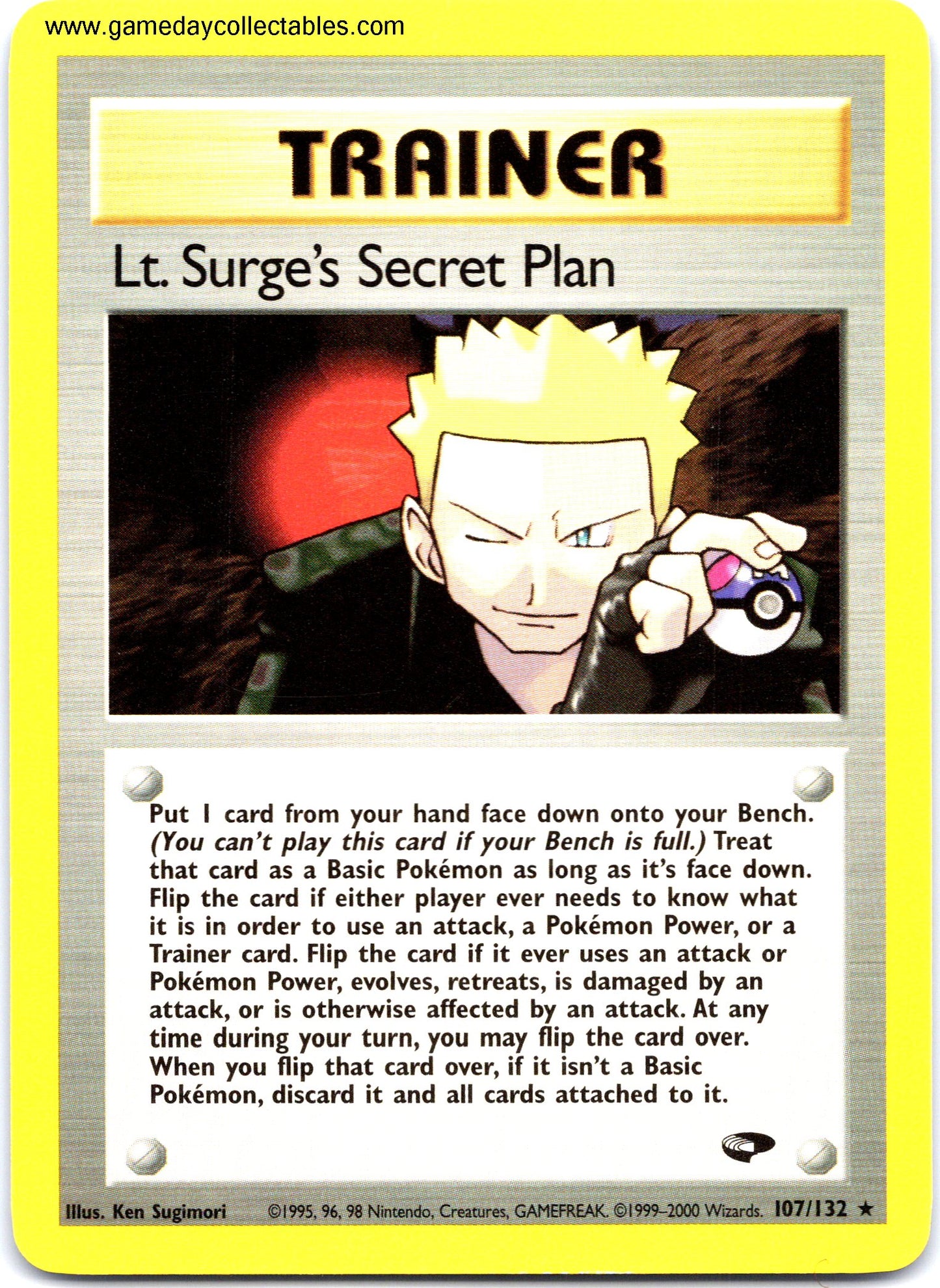 #107 Lt. Surge's Secret Plan - Gym Challenge - Non Holo Rare (Ungraded Near Mint)