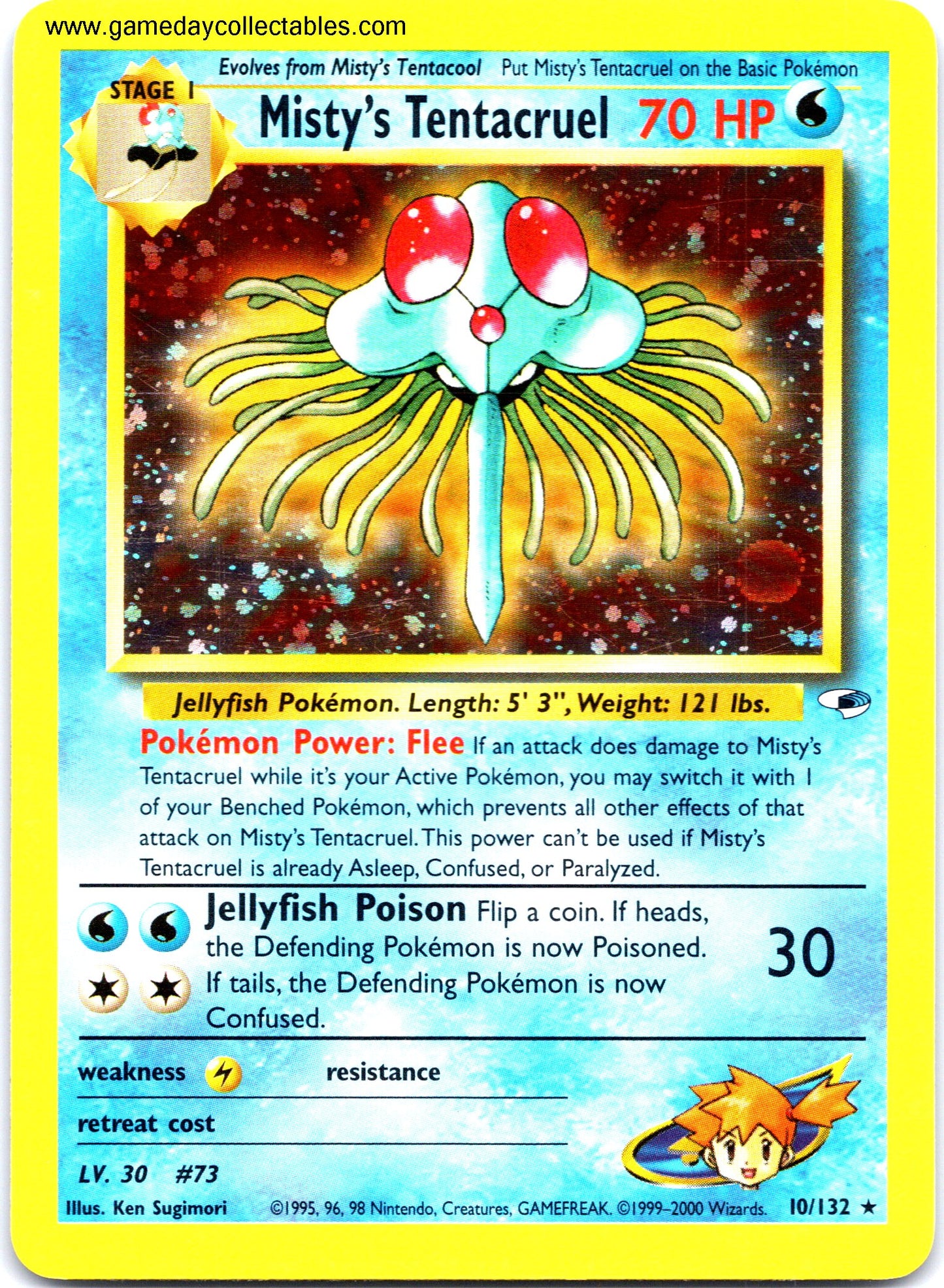 #010 Misty's Tentacruel - Gym Heroes - Holo Rare (Ungraded Near Mint)