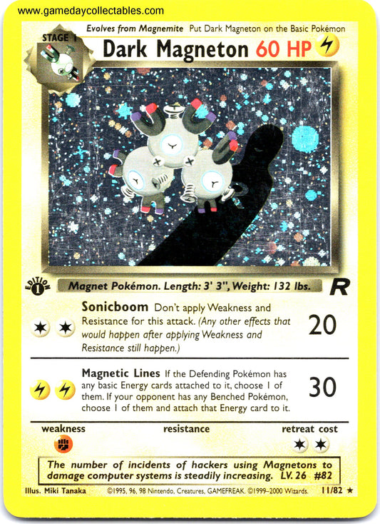 #11 Dark Magneton - Team Rocket - 1st Ed Holo Rare (Ungraded Near Mint)