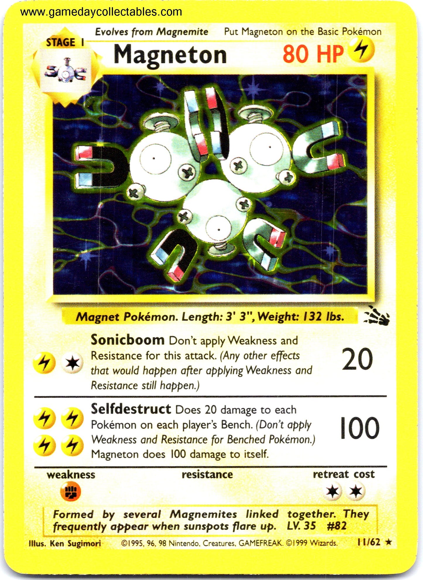 #11 Magneton - Fossil - Holo Rare (Ungraded Near Mint)